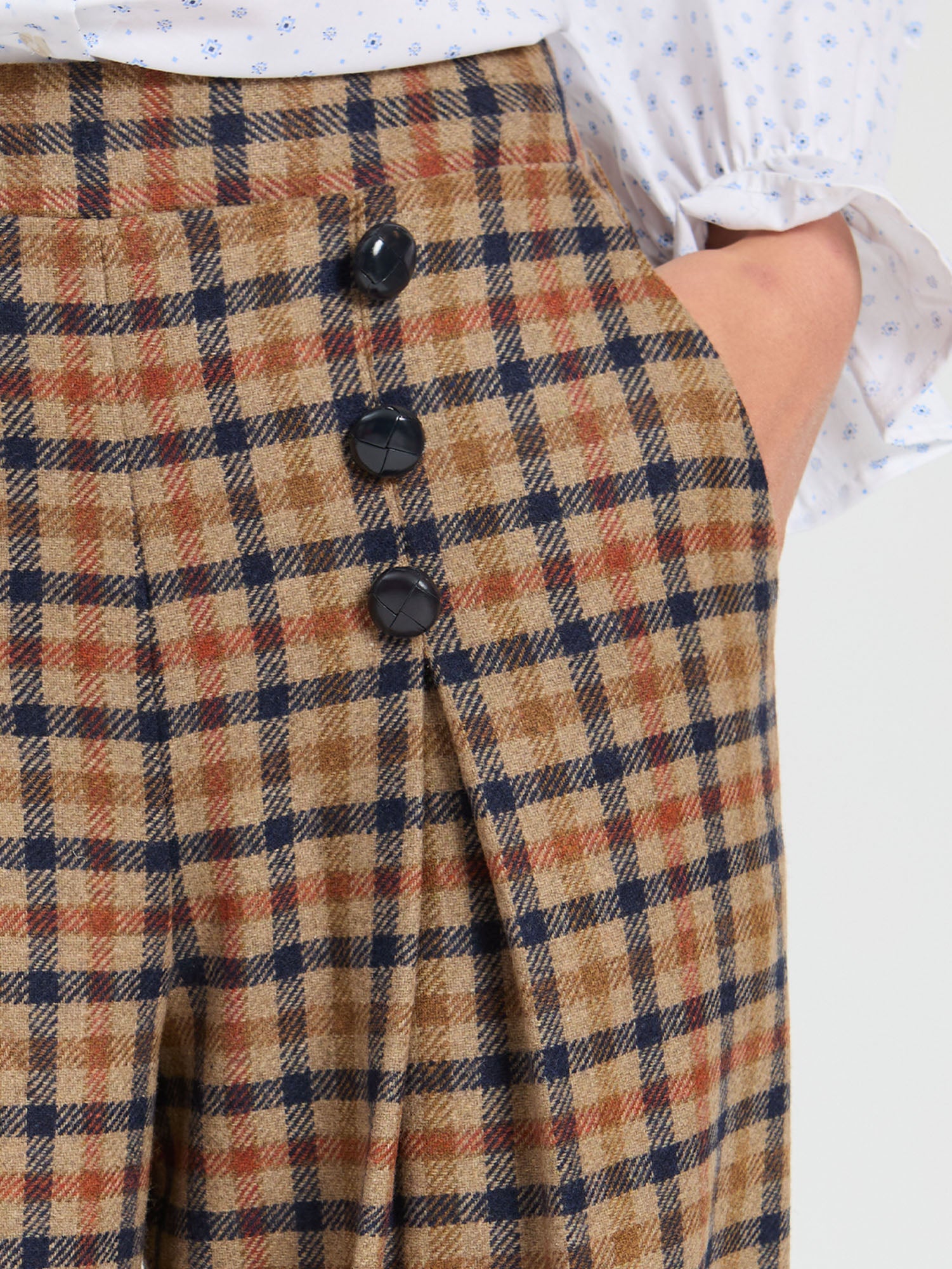 PLAID TILE TROUSERS