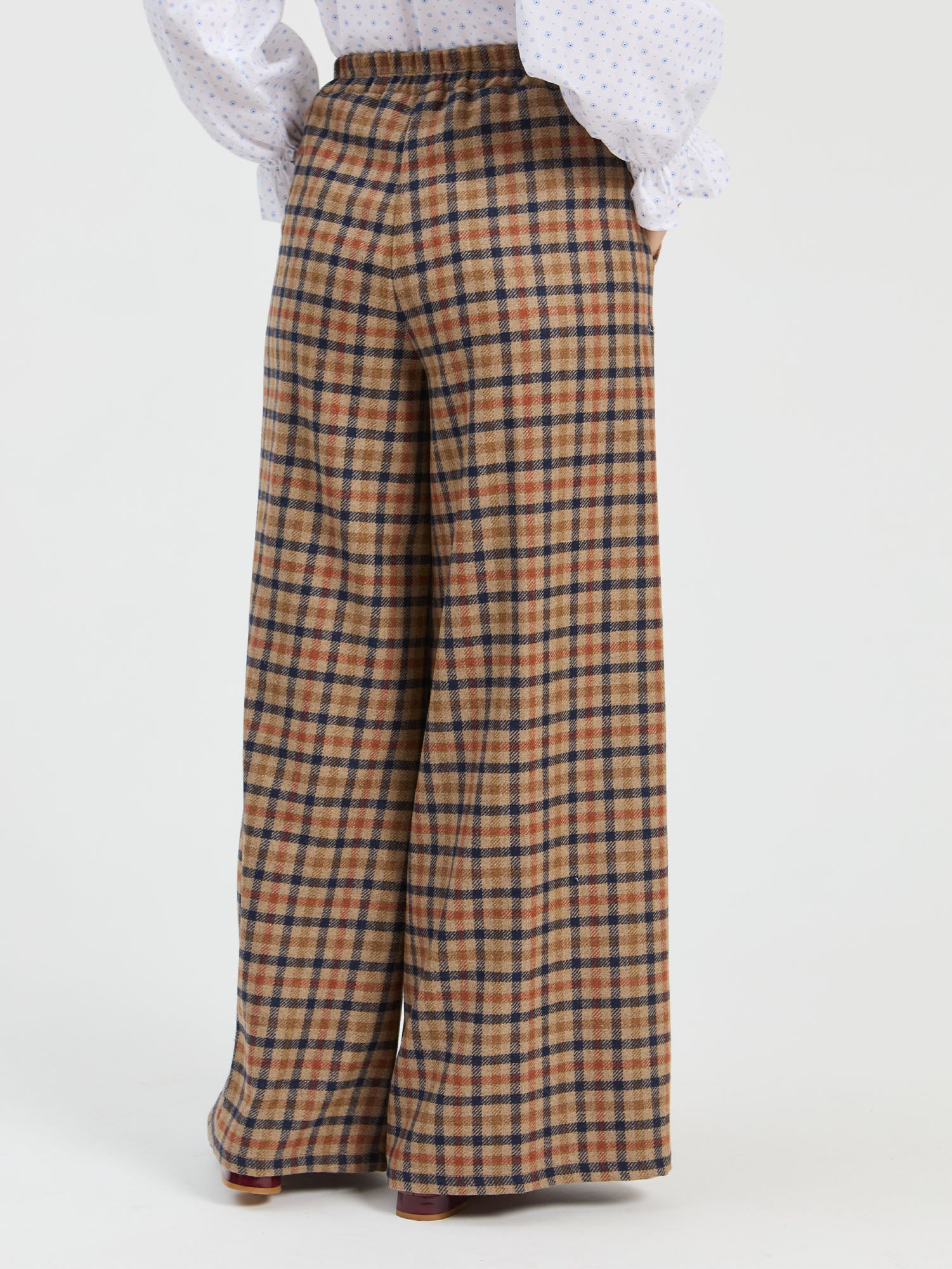 PLAID TILE TROUSERS