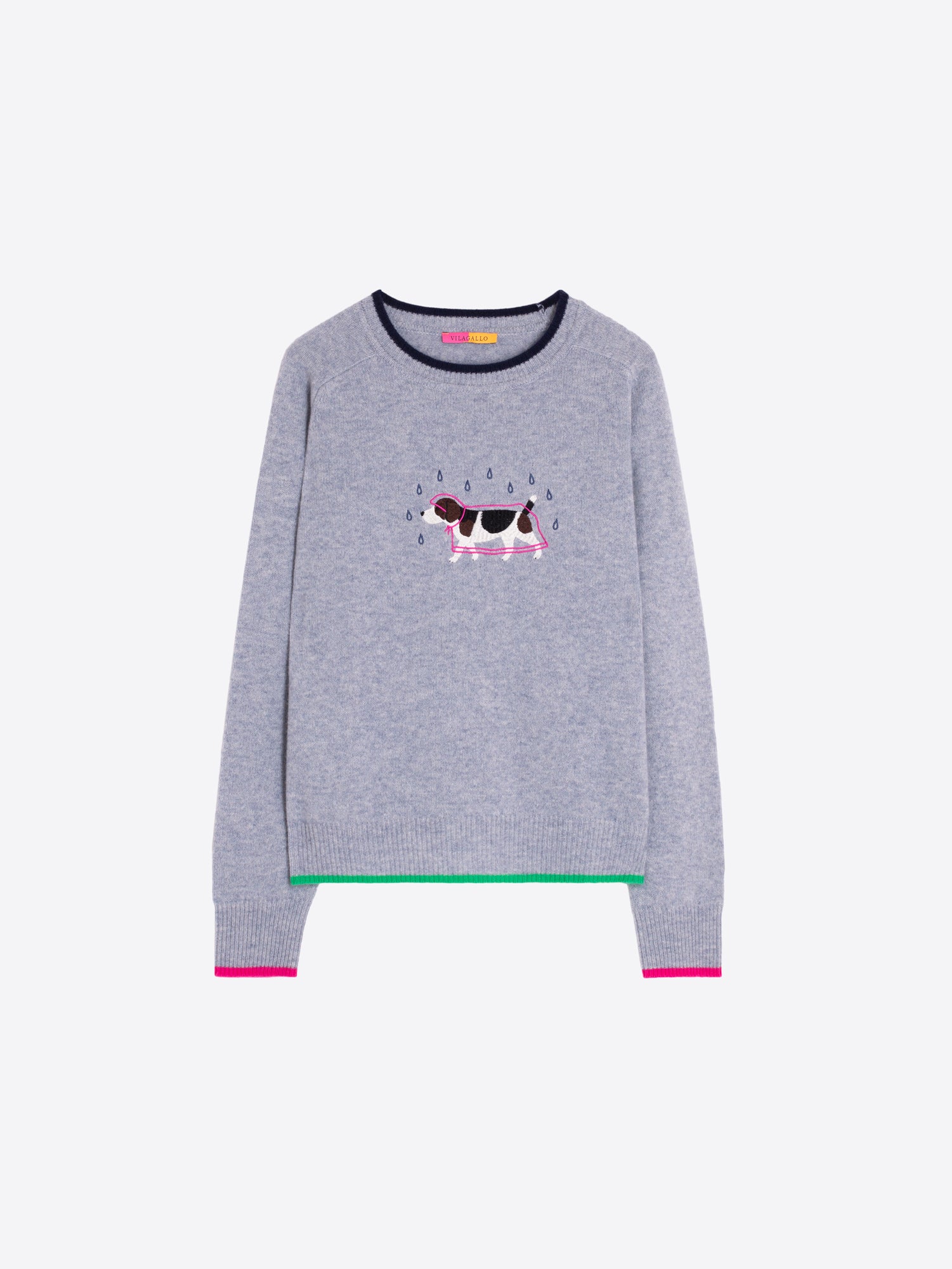 GREY EMBROIDERED DOG RAINCOAT