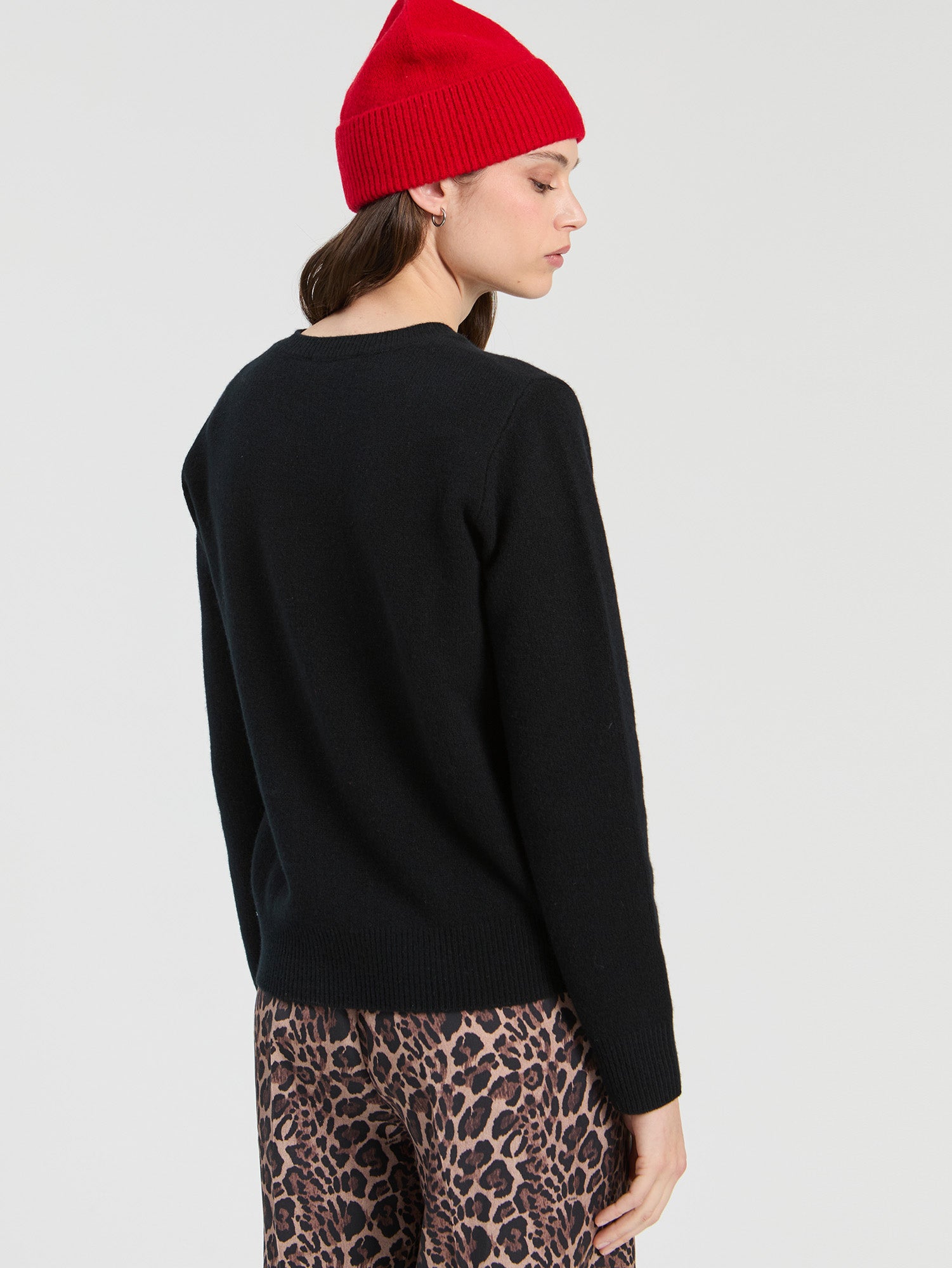 FAUX TWIN SET CARDIGAN BROWN AND BLACK