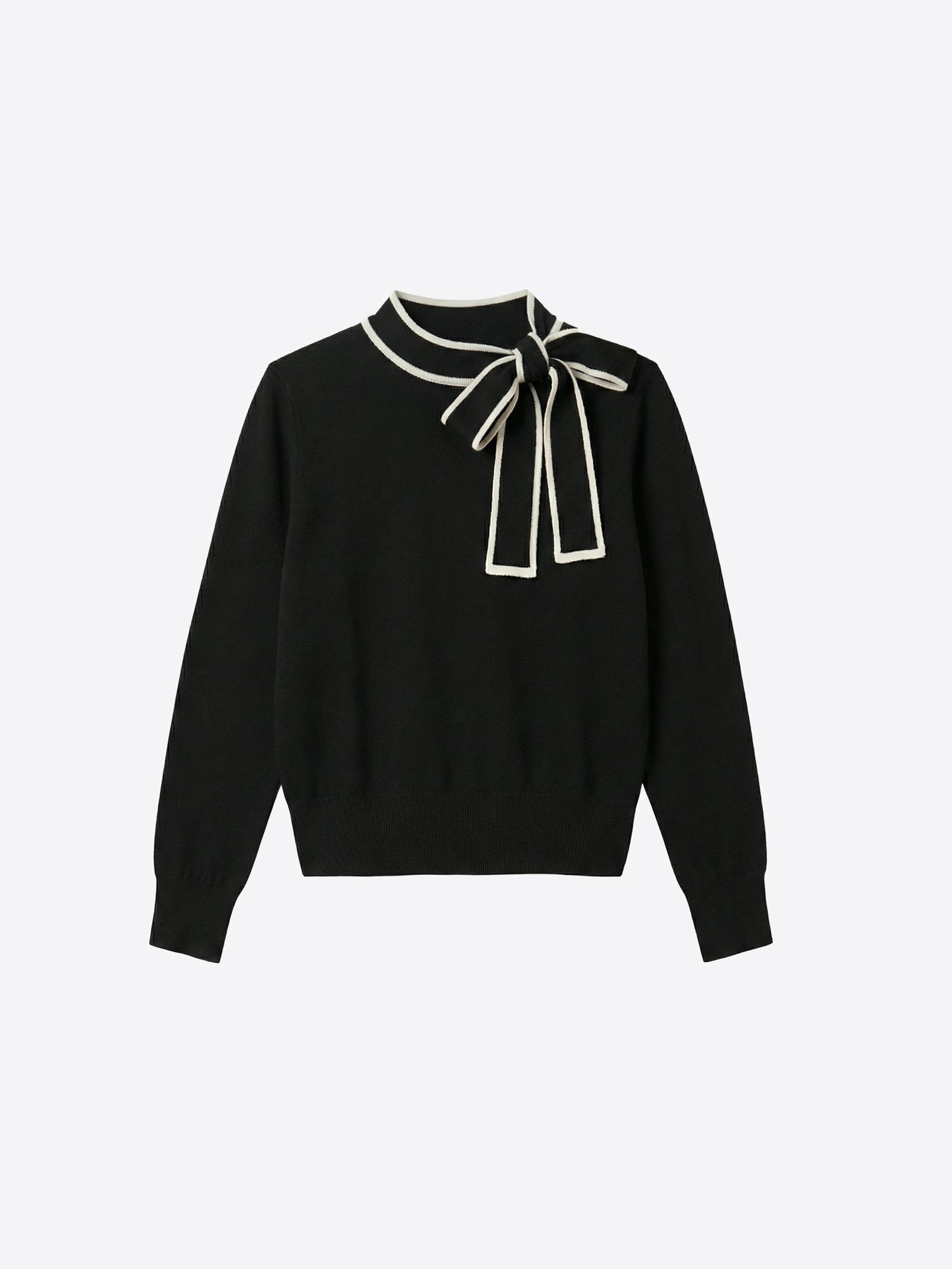 BLACK AND CREAM BOW JERSEY