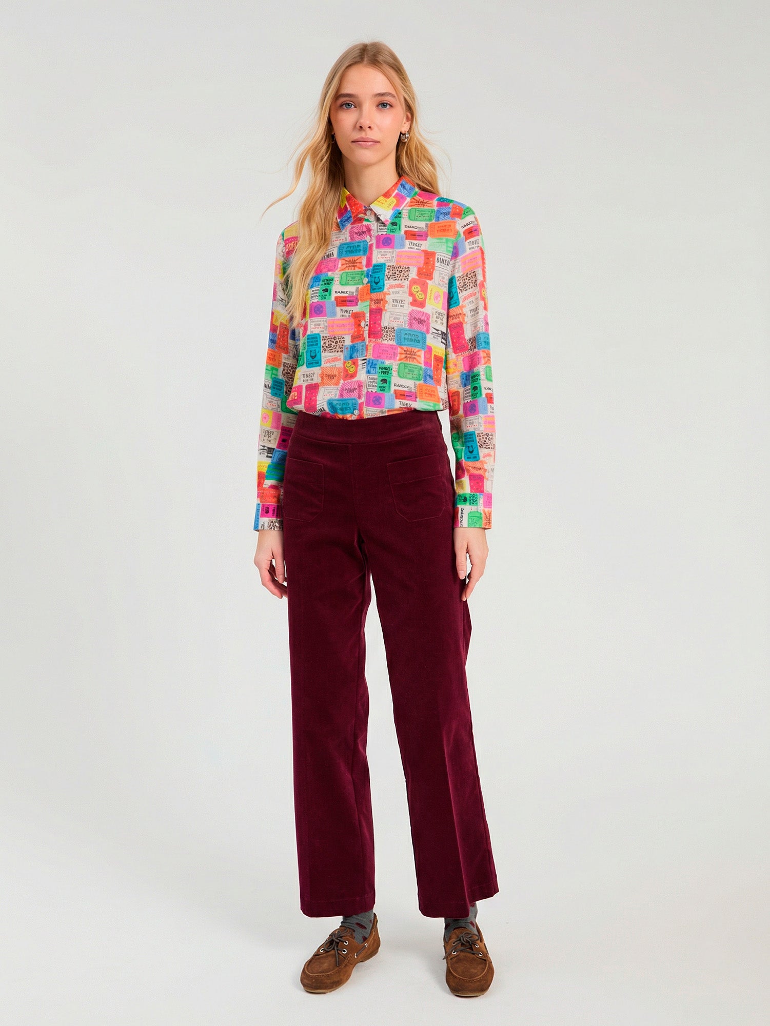 MULTICOLOR TICKET PRINT SHIRT