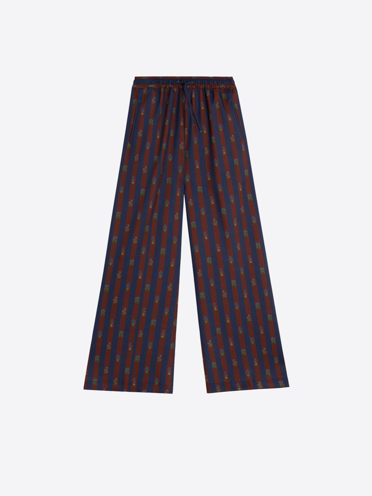 INDIAN FLORAL STRIPE TROUSERS