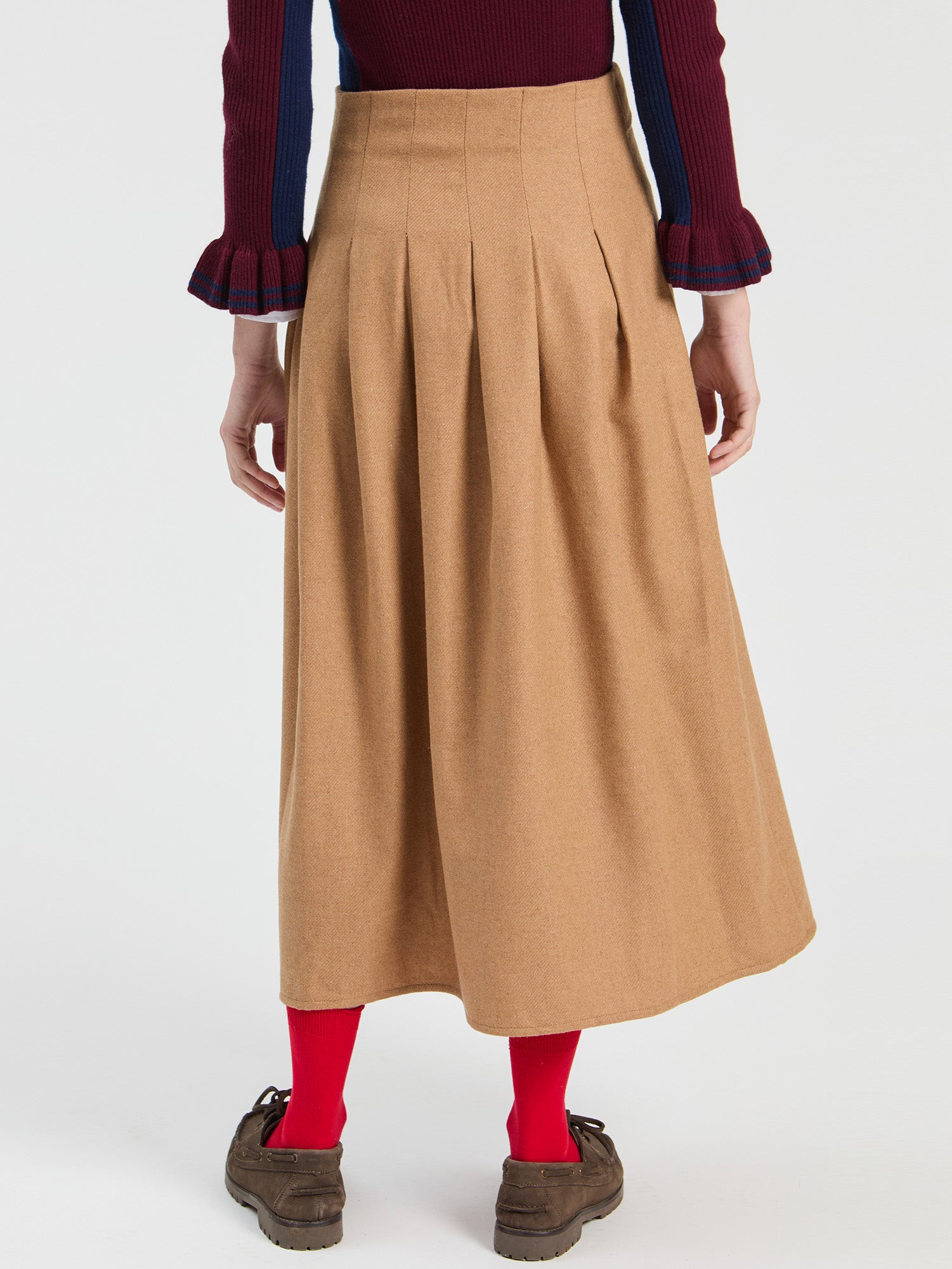 BEIGE TWEED LONG SKIRT