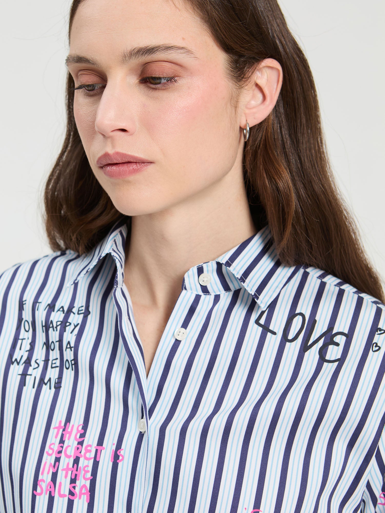 CAMISA DE RAYAS ESTAMPADO NORIA