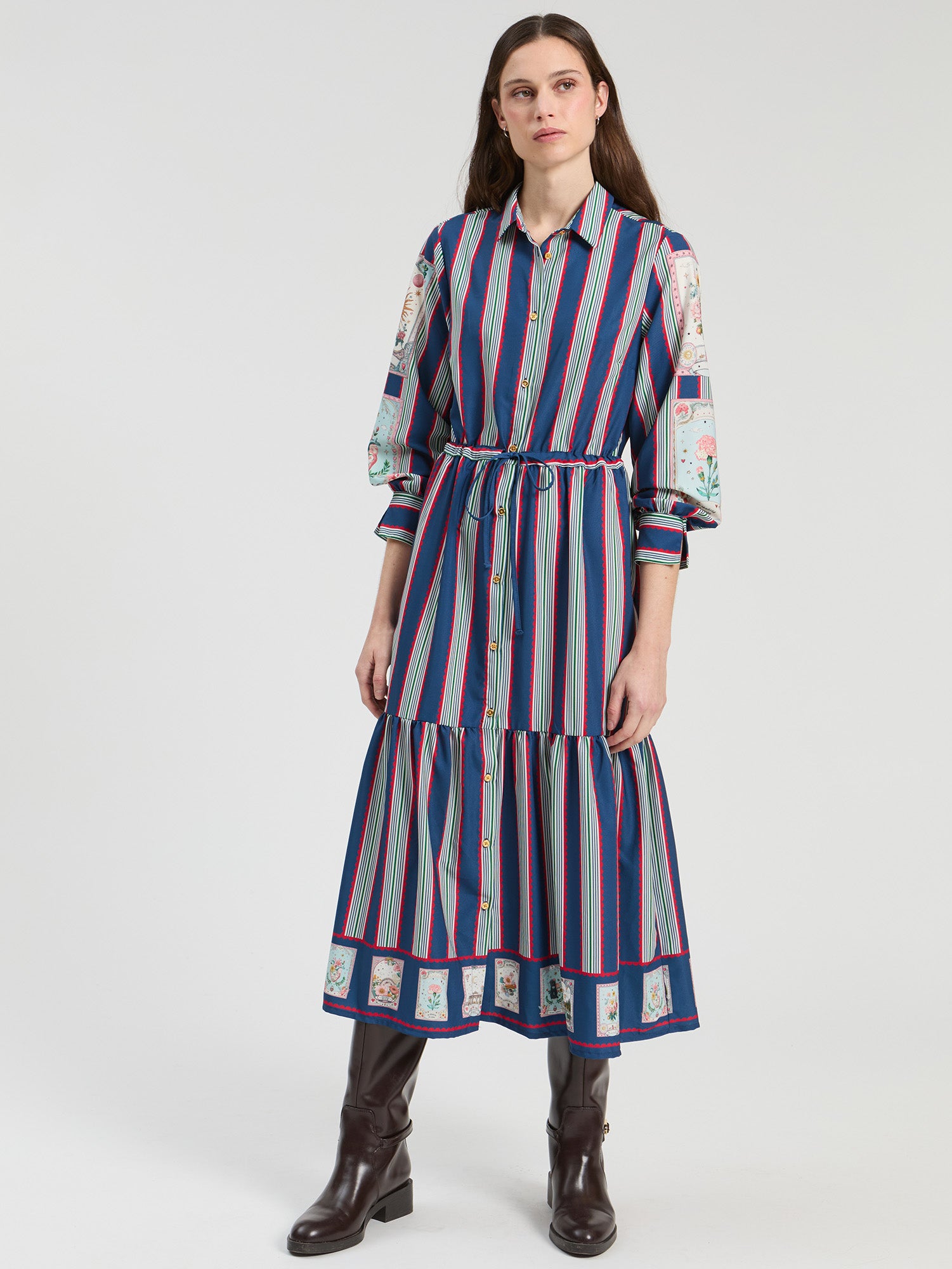 VESTIDO RAYAS Y CARTAS MADRID