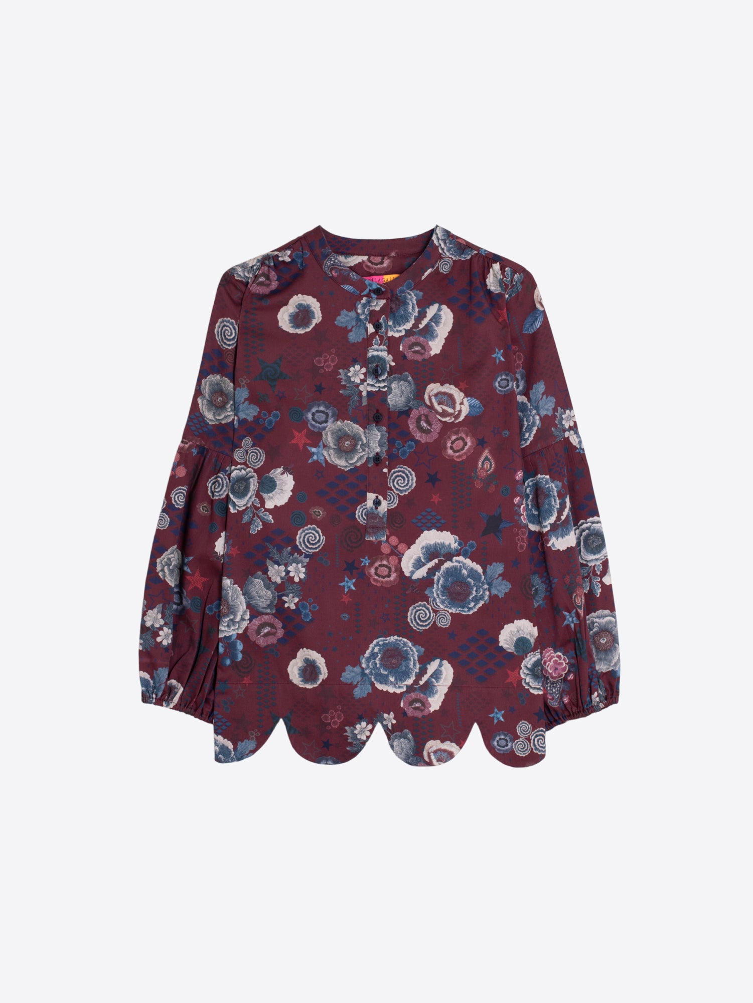 BURGUNDY FLORAL PRINT SHIRT