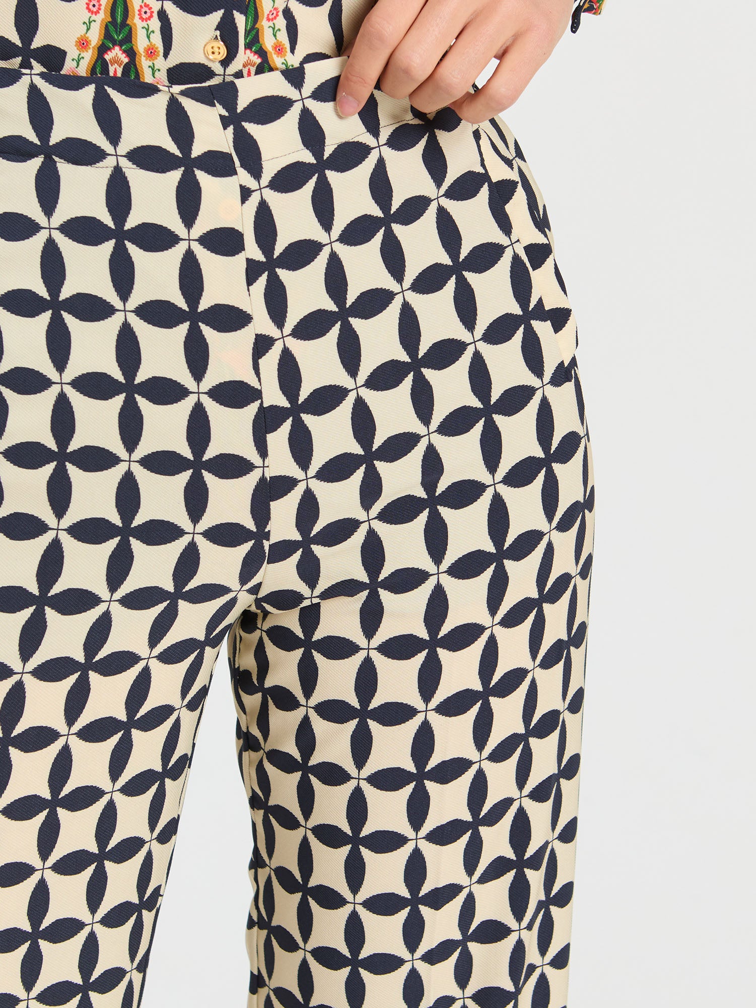 FOLK GEOMETRIC PRINT TROUSERS