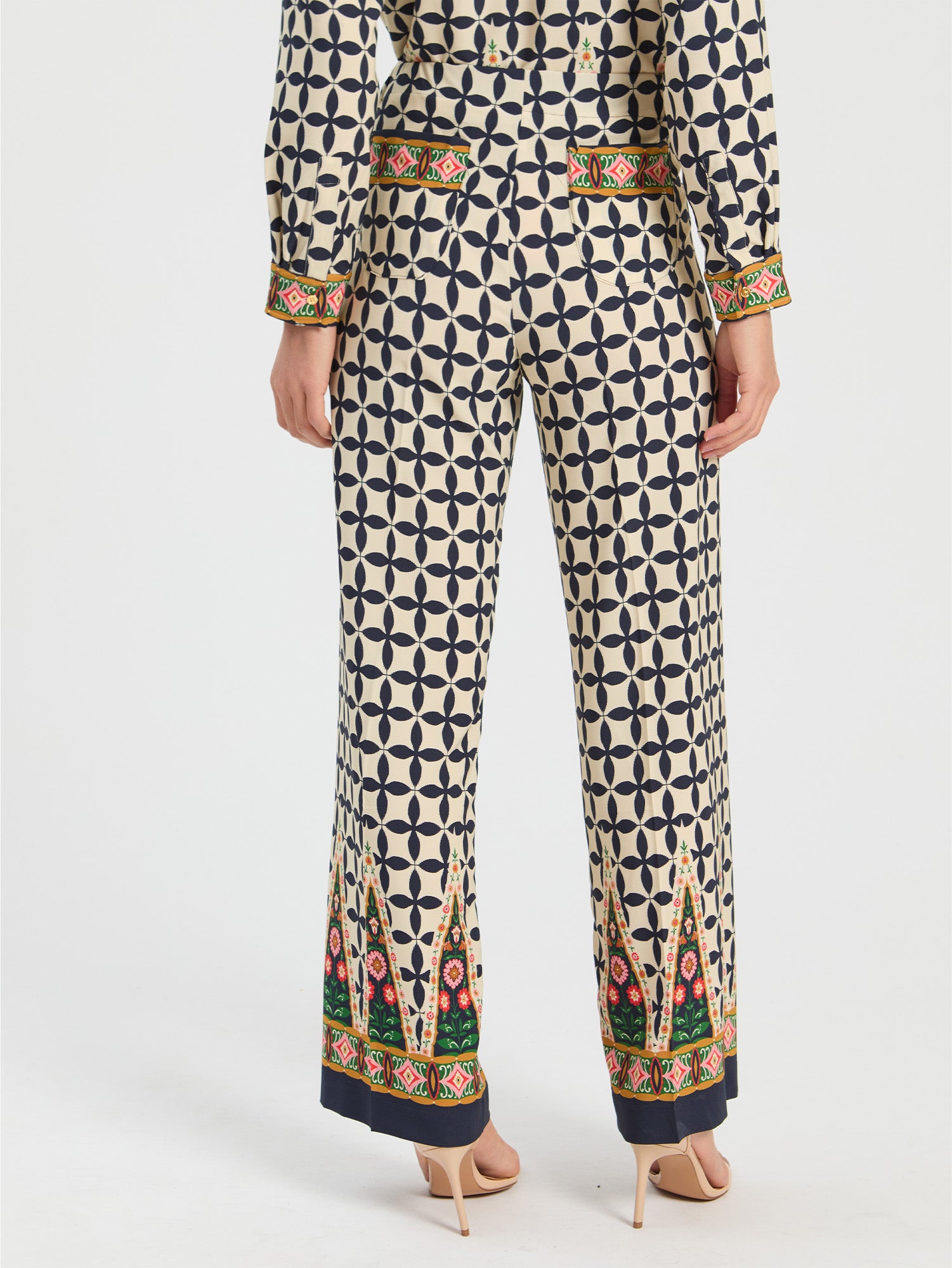 FOLK GEOMETRIC PRINT TROUSERS