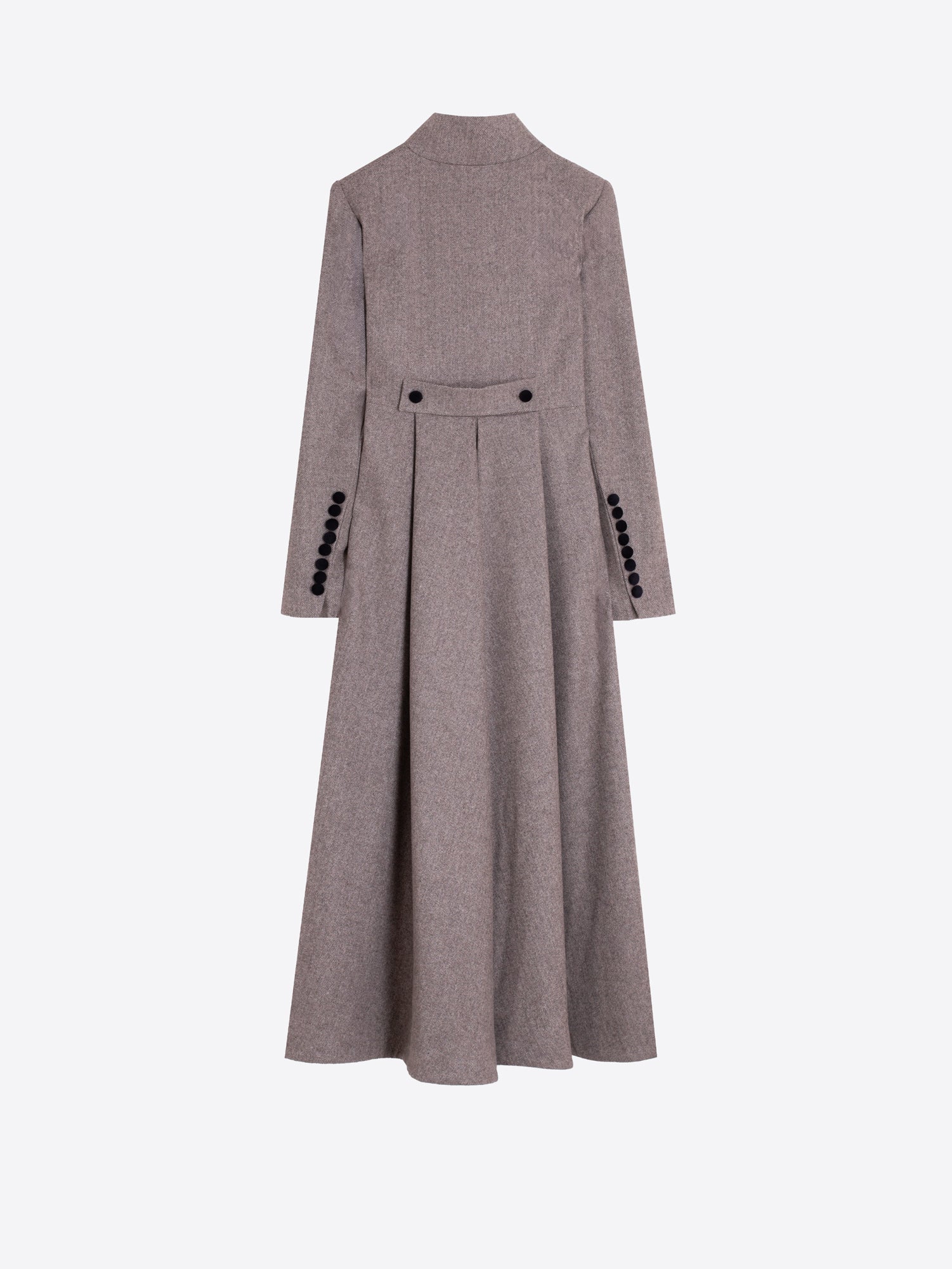 HERRINGBONE WOOL COAT BROWN ALAMAR