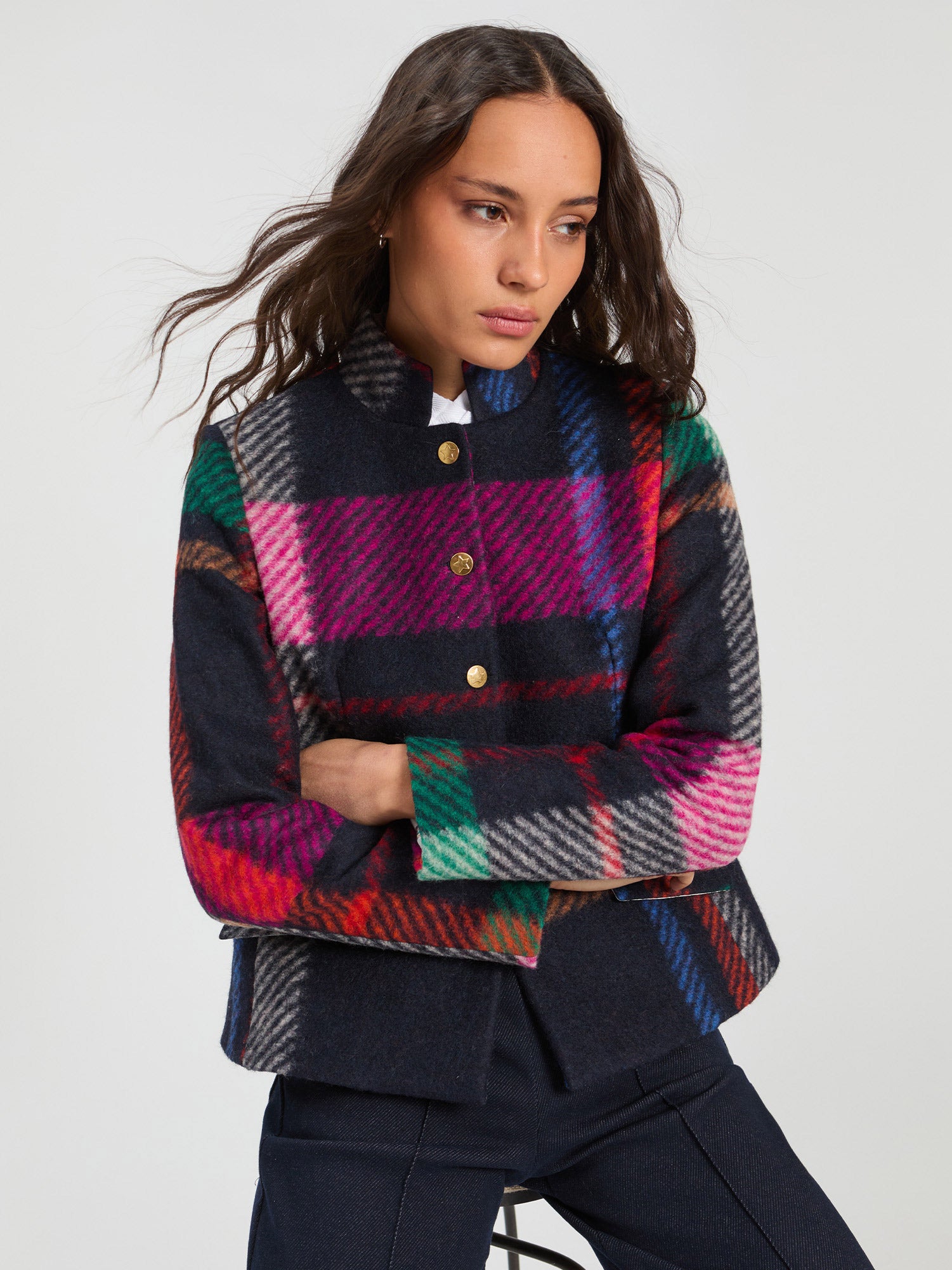 PLAID XL MULTICOLOR WOOL JACKET