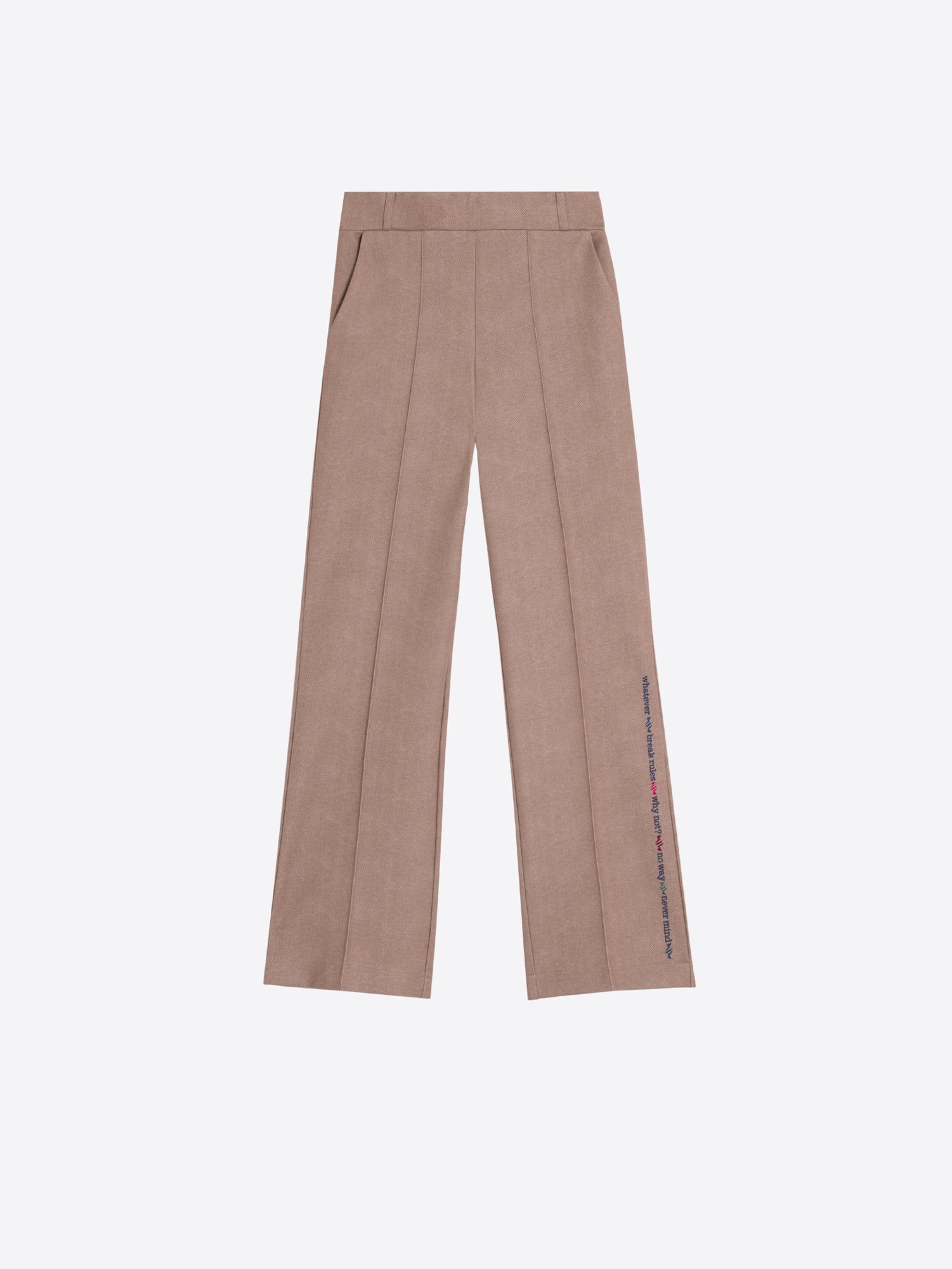 HERRINGBONE BEIGE TROUSERS