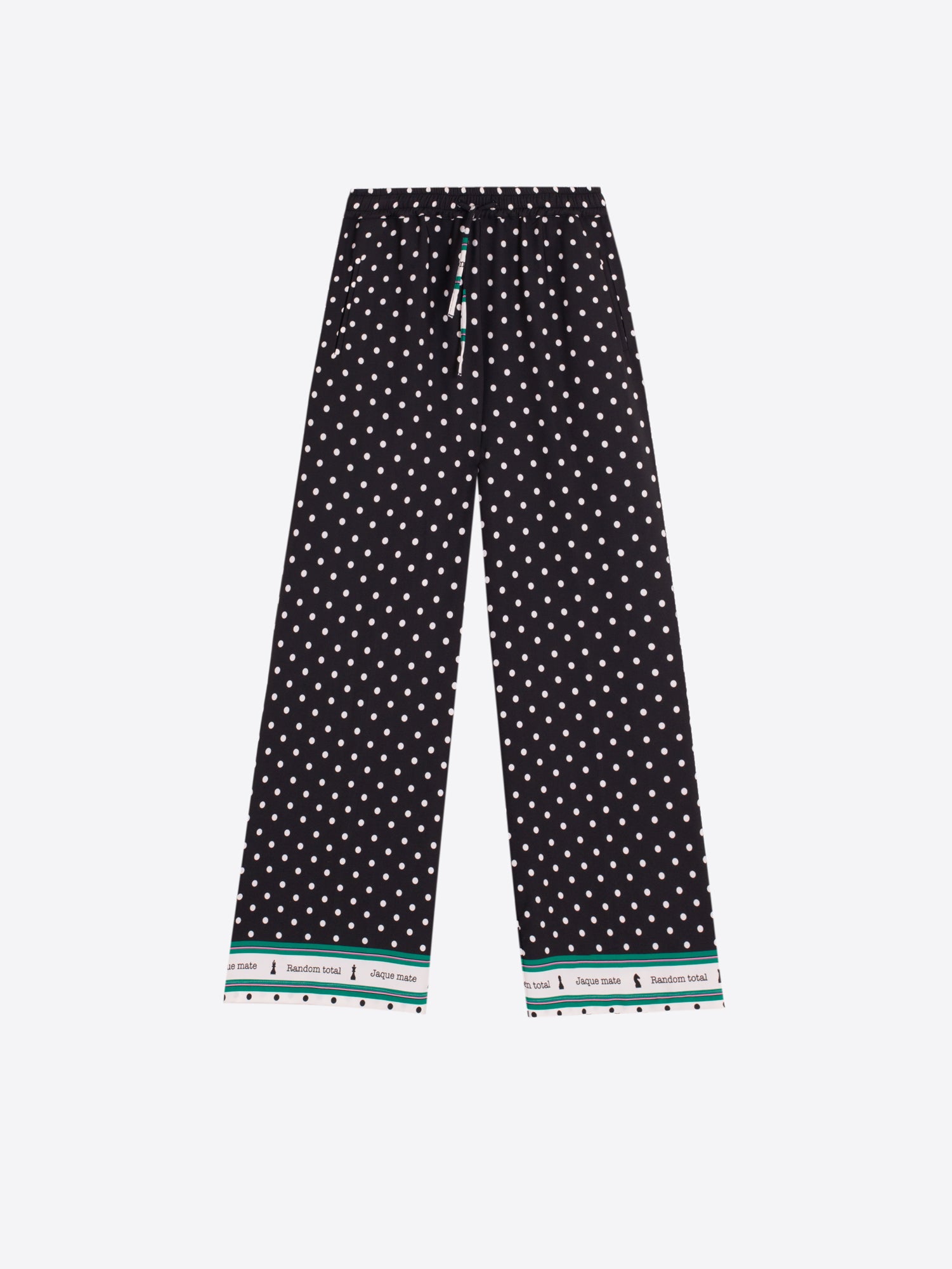 BLACK CHECKERED POLKA DOT TROUSERS
