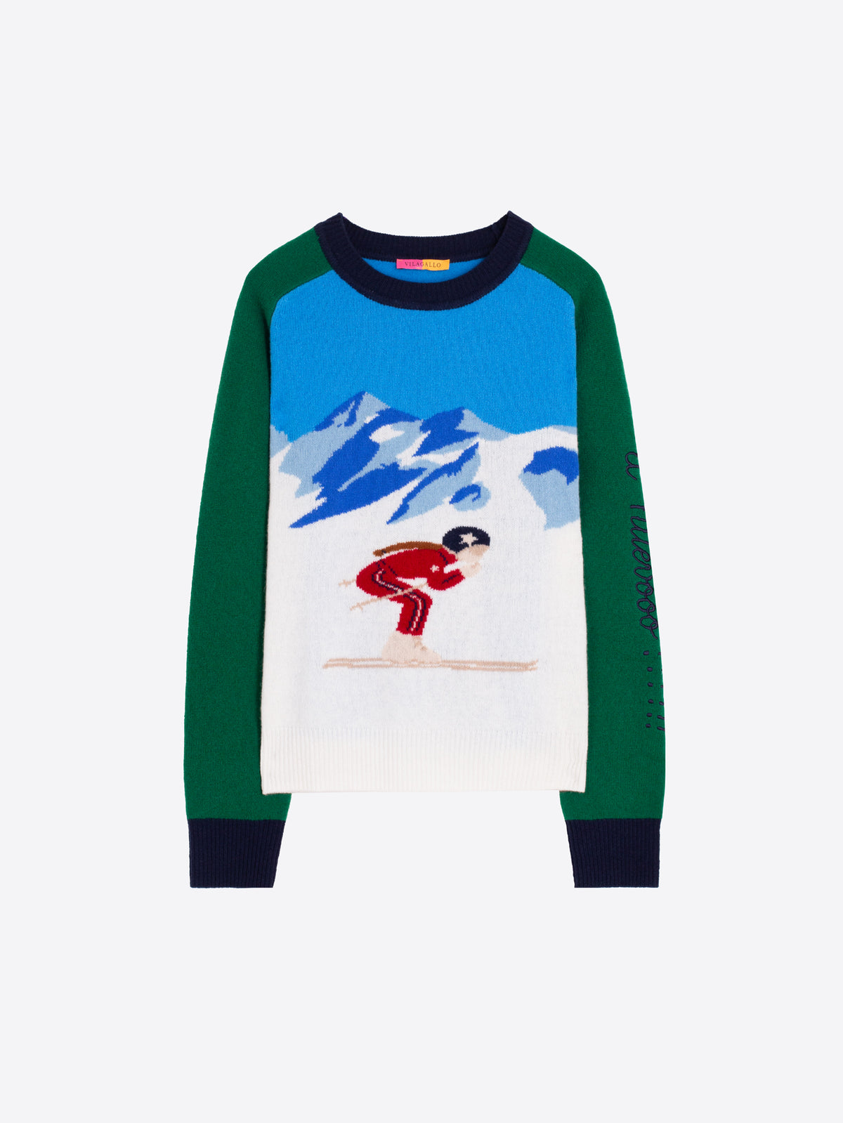 JERSEY BORDADO SKI VERDE Y AZUL