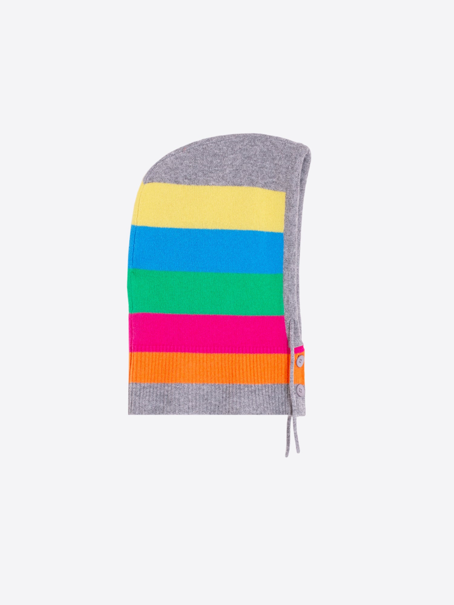 GREY HOOD MULTICOLOR STRIPES KNIT