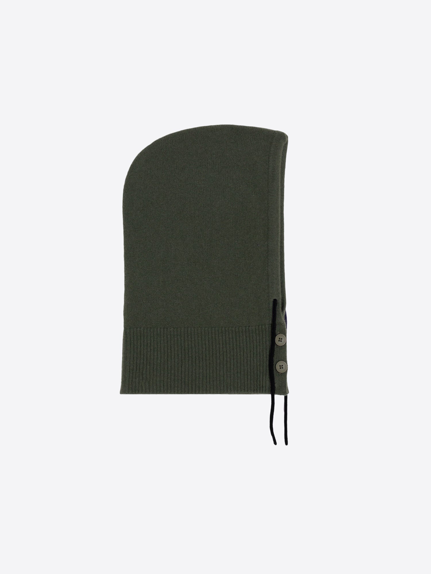 GREEN KNIT HUNTING AND NAVY HOOD