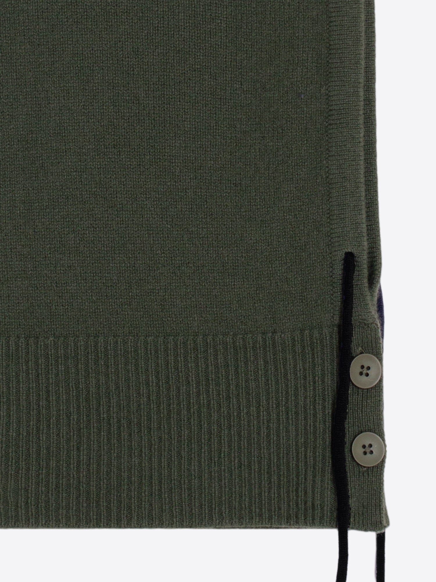GREEN KNIT HUNTING AND NAVY HOOD