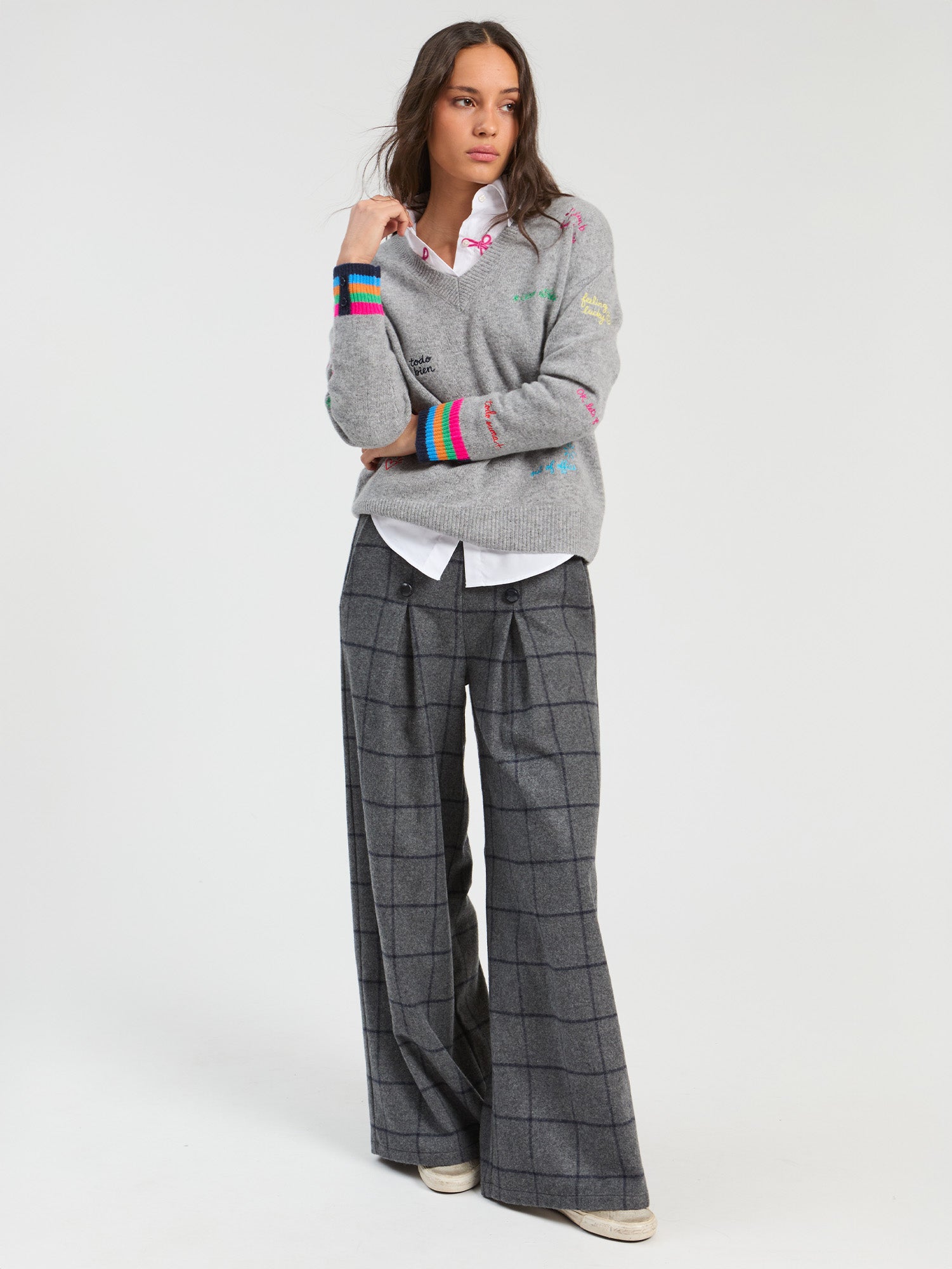 GRAY WORDS SWEATER
