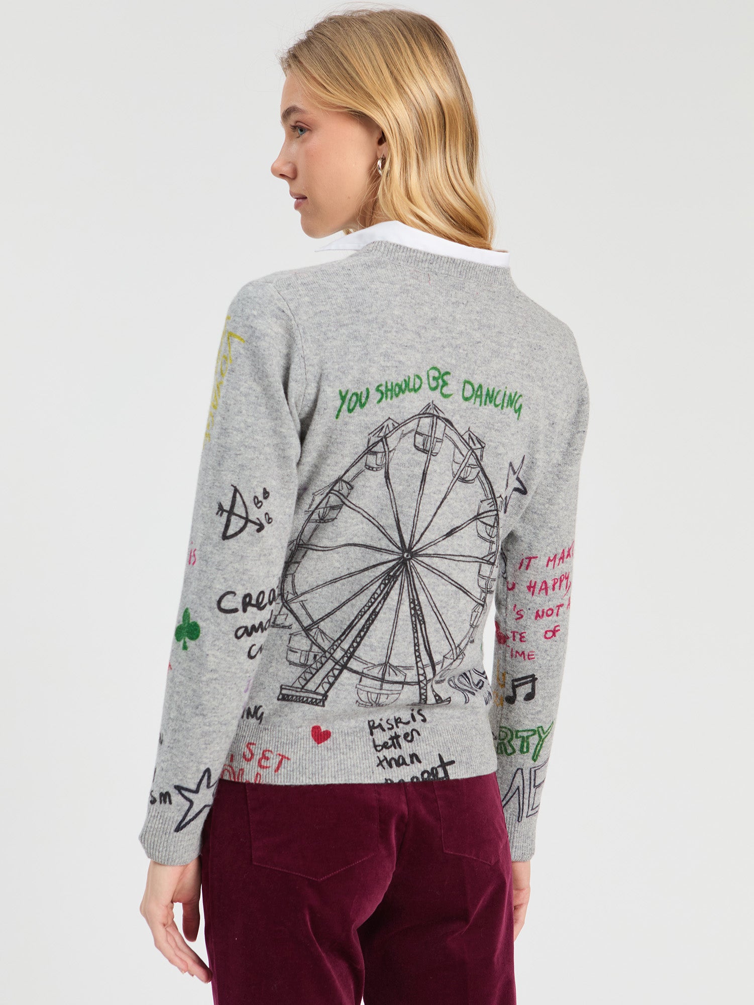 GREY GRAFFITI FERRIS WHEEL JUMPER