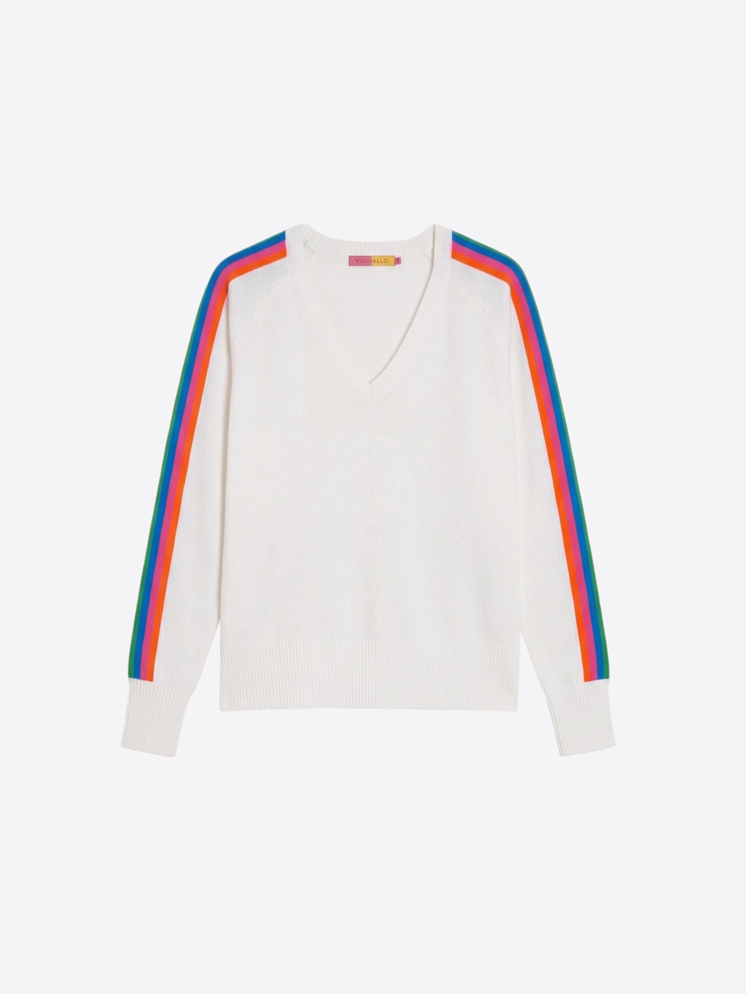 RAW MULTICOLORED V-NECK SWEATER