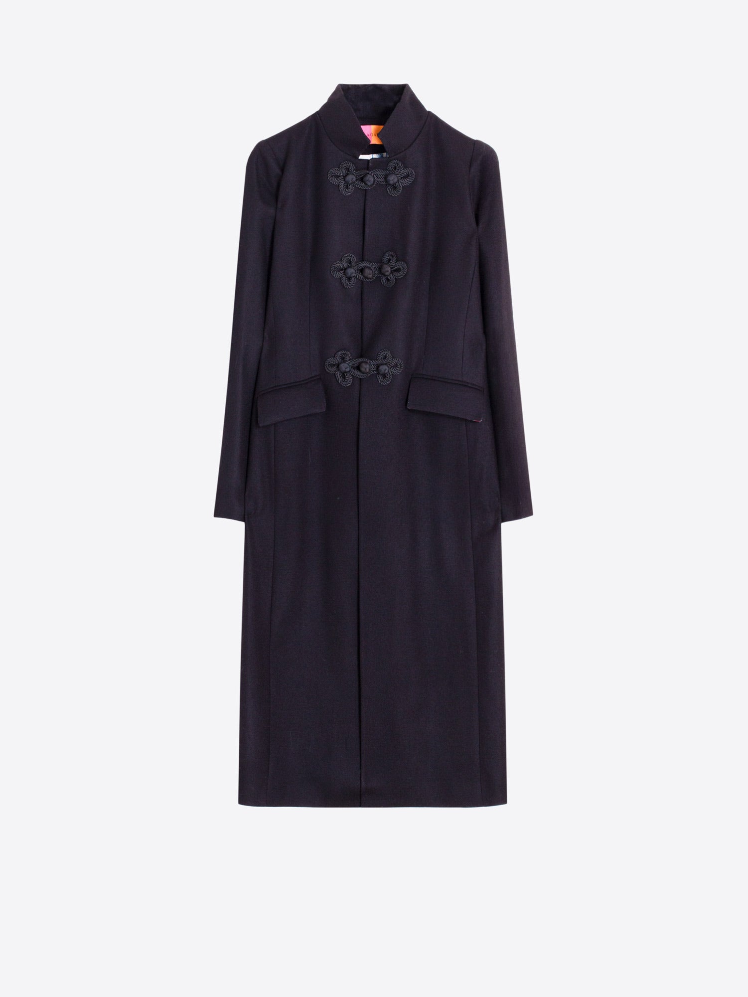 BLACK WOOL TOGGLE COAT