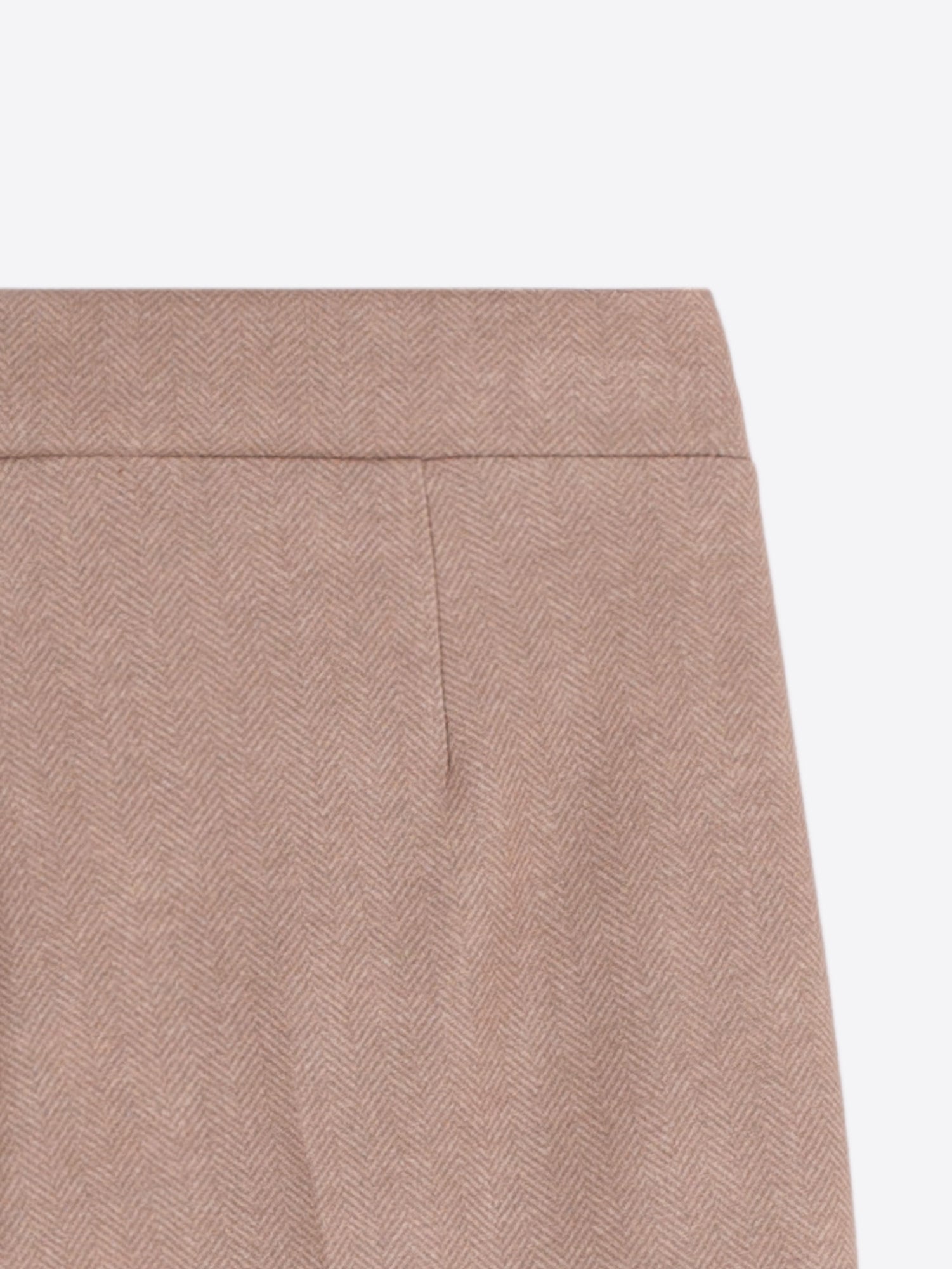HERRINGBONE BEIGE TROUSERS WITH SIDE BUTTONS
