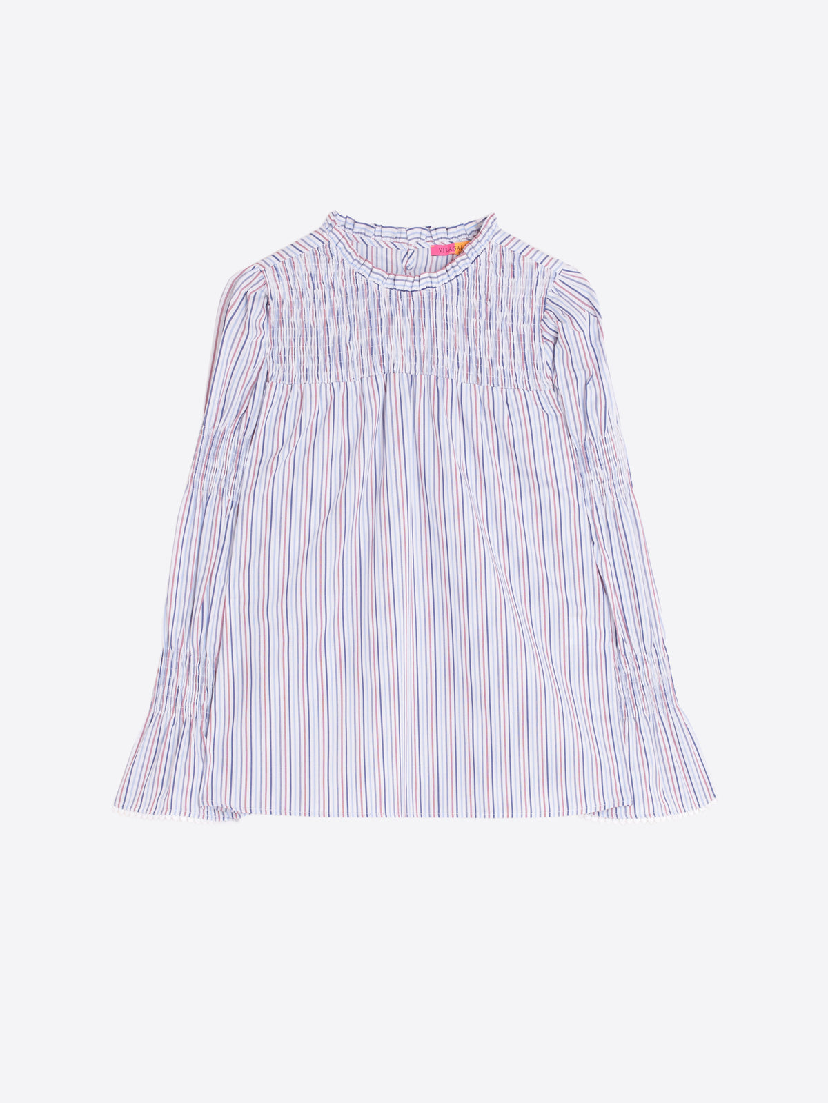 RUFFLED BICOLOR STRIPED SHIRT