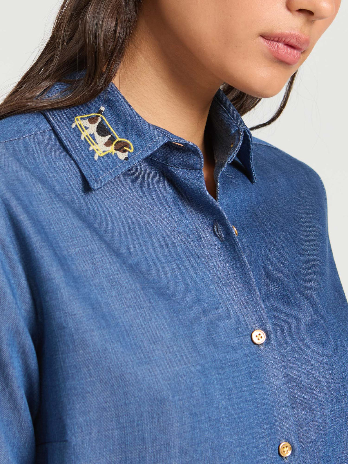 CAMISA DENIM CLARO TENCEL