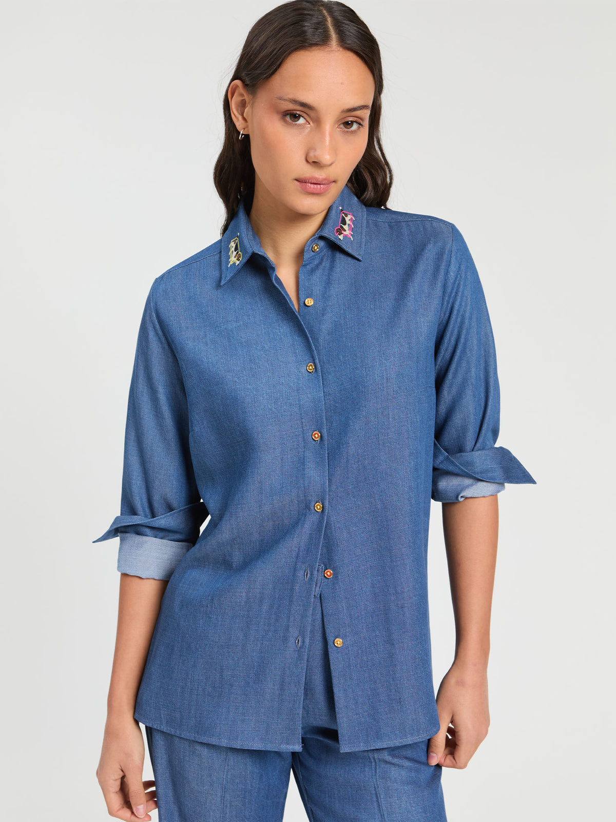 CAMISA DENIM CLARO TENCEL
