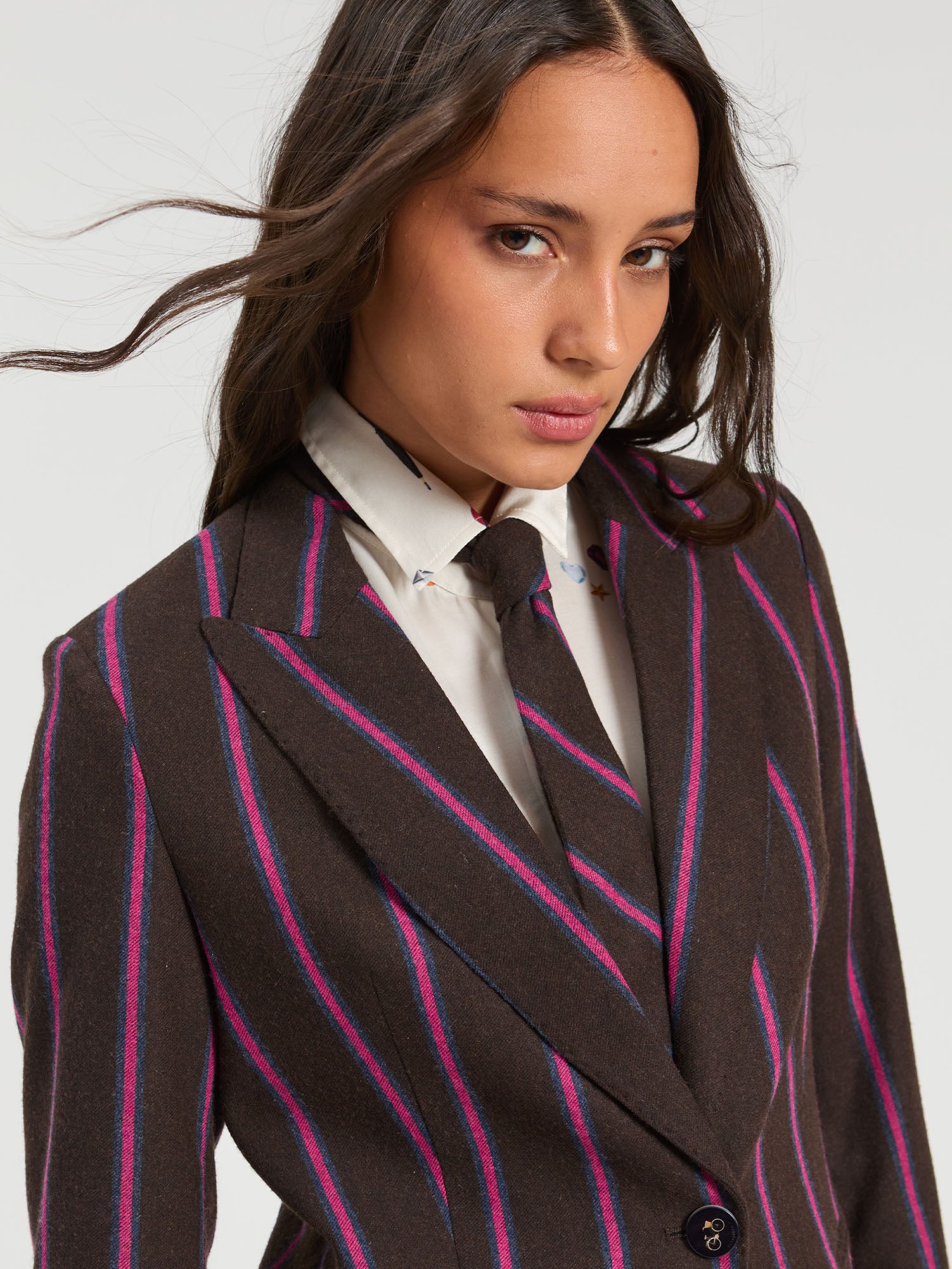 CORBATA MARINO RAYAS FUCSIA