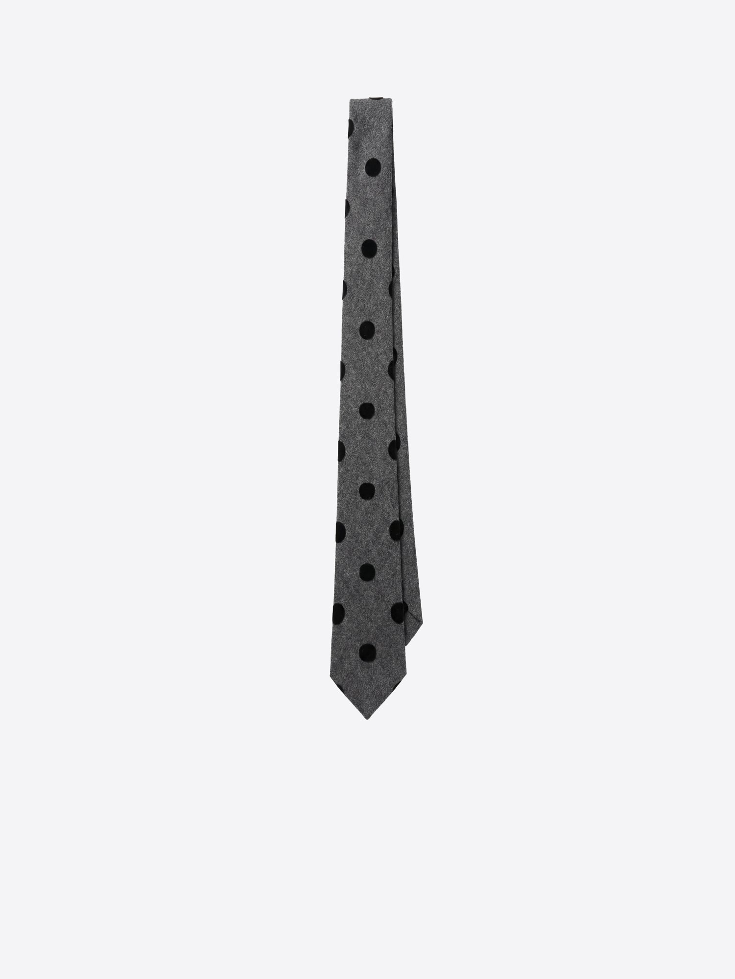 CORBATA GRIS LUNARES NEGROS FLOCADO