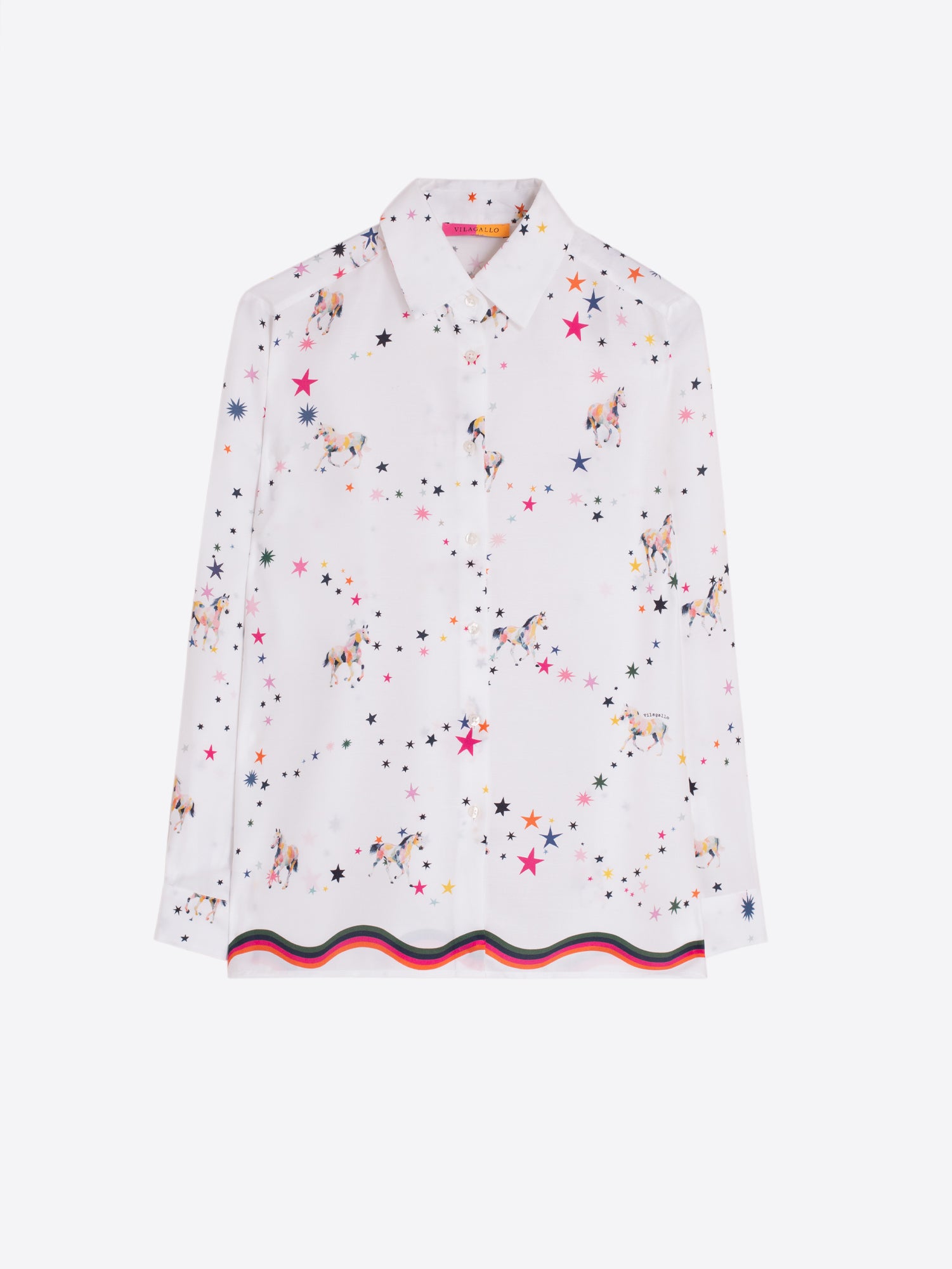  CAMISA BLANCA ESTAMPADO CABALLOS Y ESTRELLAS