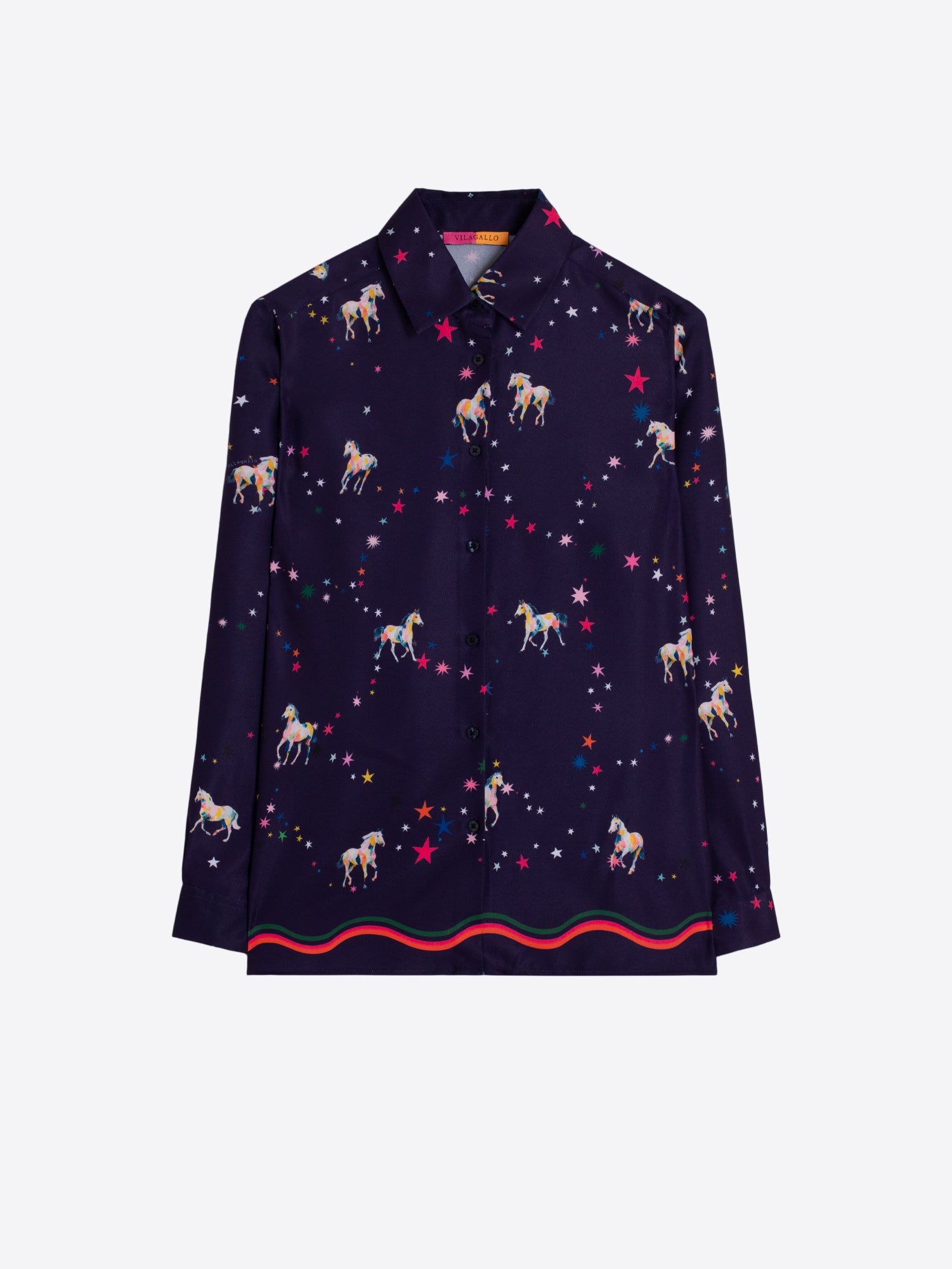 CAMISA AZUL MARINO ESTAMPADO CABALLOS Y ESTRELLAS