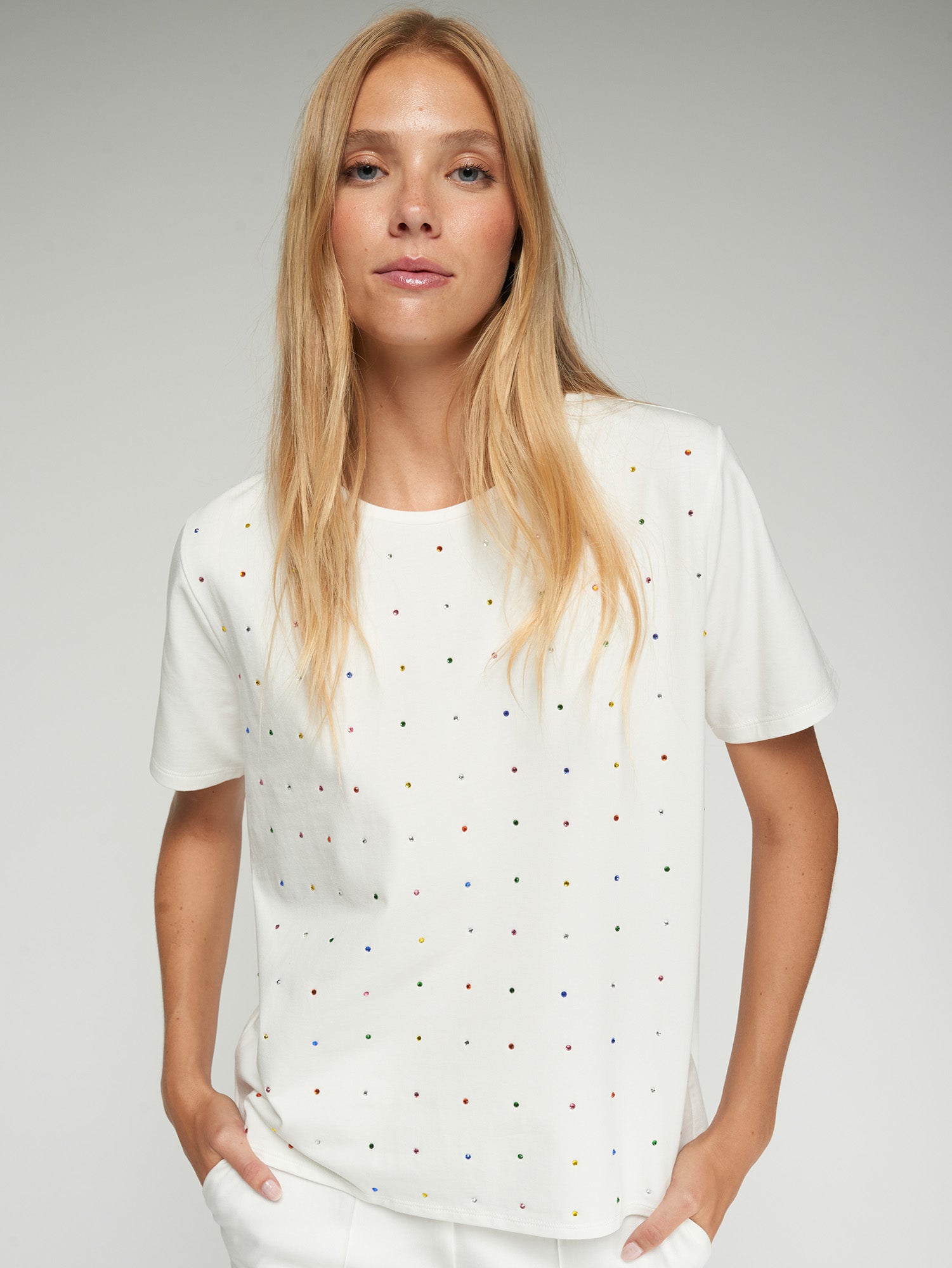 CAMISETA BLANCA  MULTICOLOR