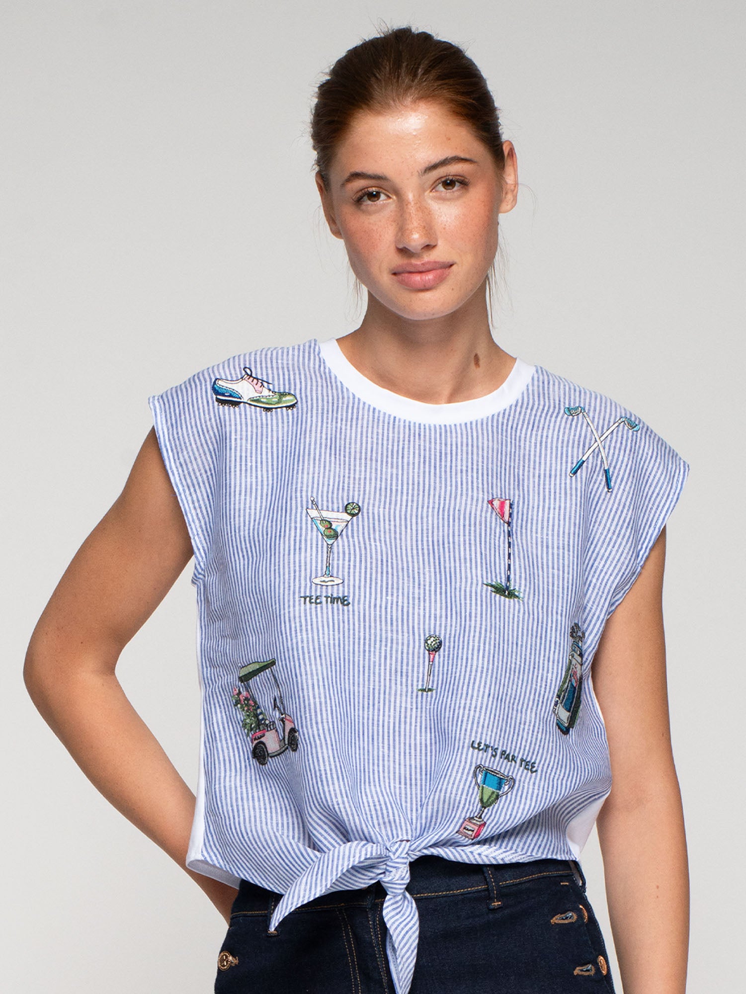 CAMISETA RAYAS AZULES NUDO GOLF