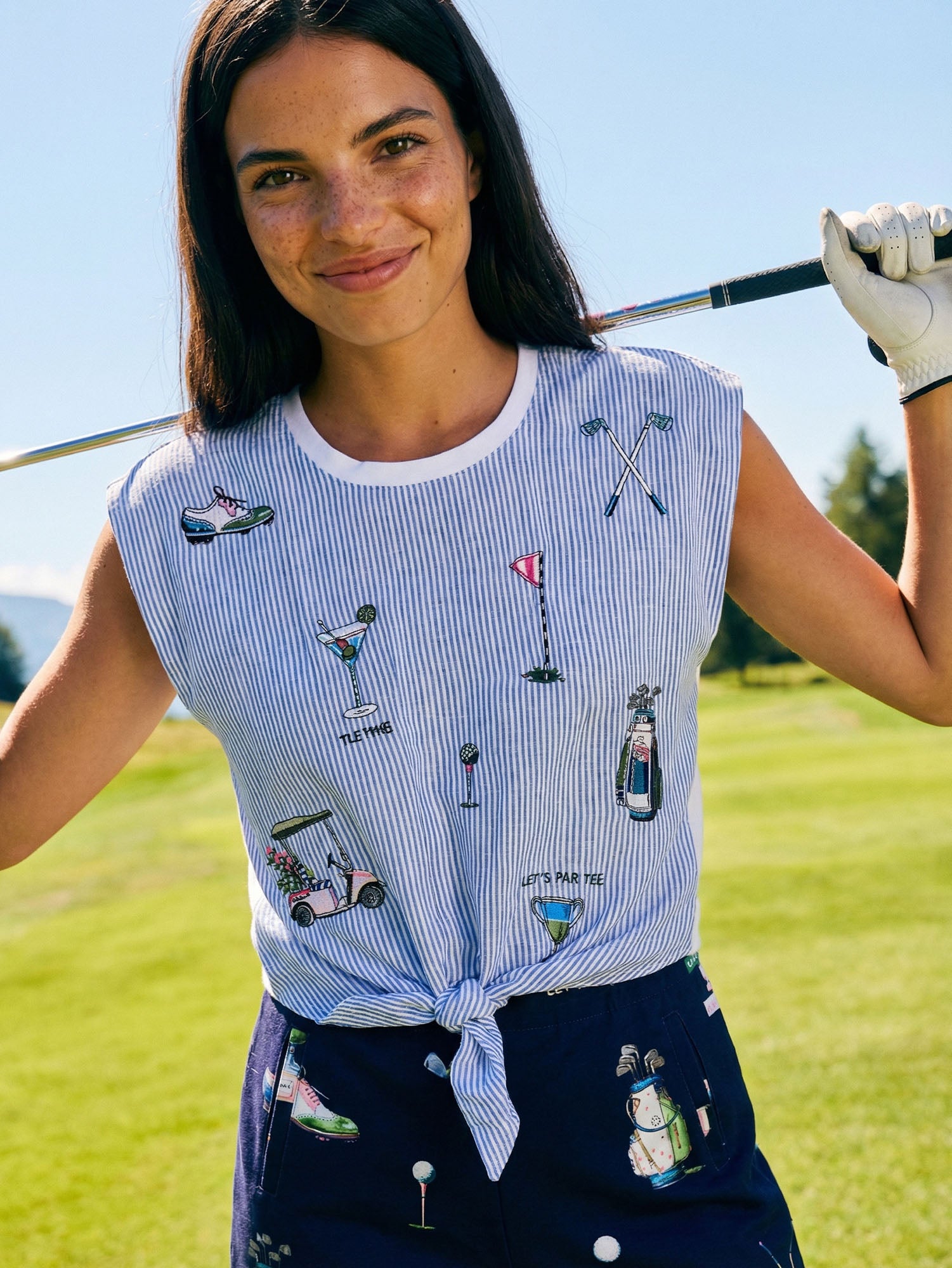 CAMISETA RAYAS AZULES NUDO GOLF