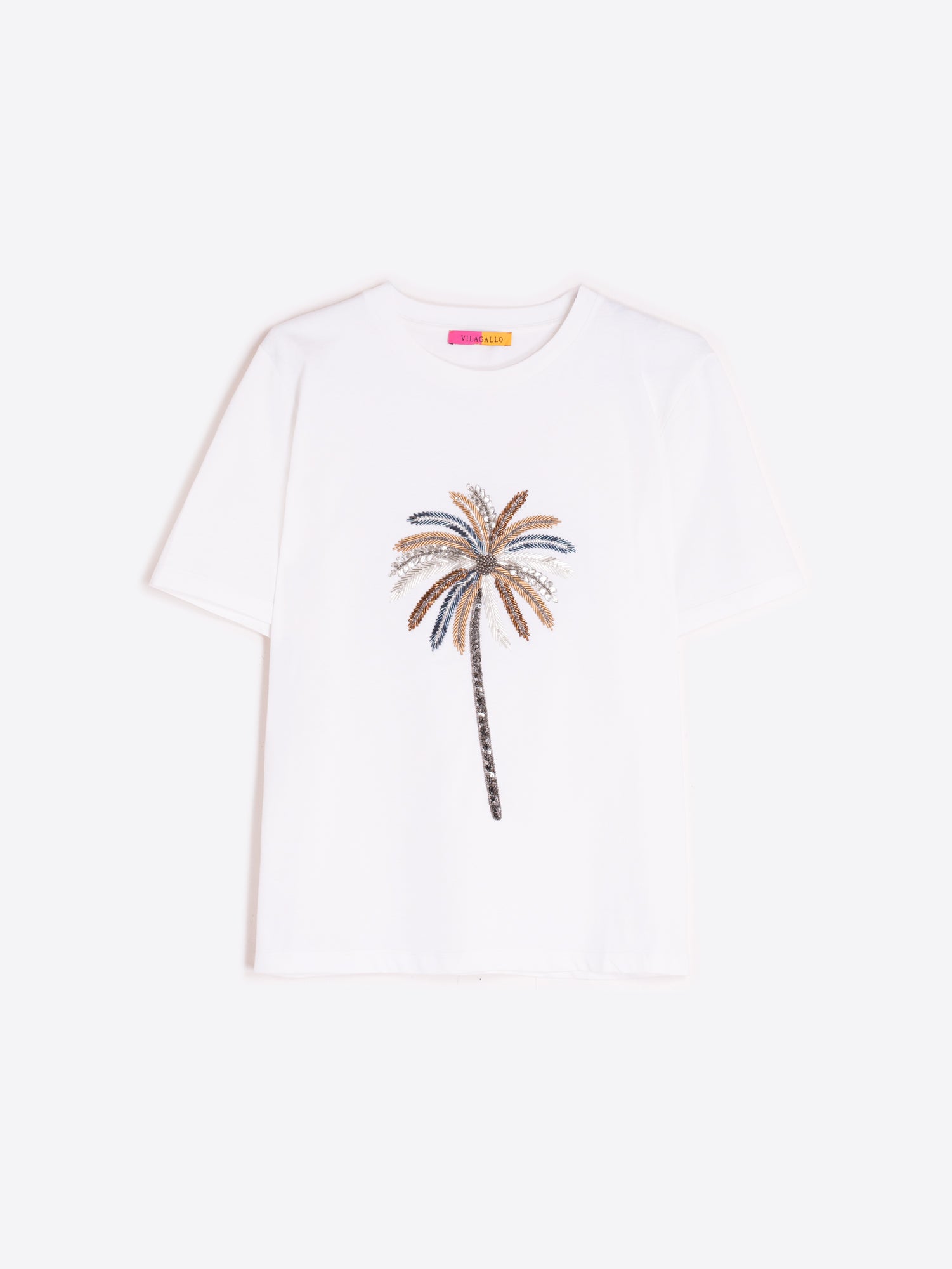 CAMISETA BLANCA PALMERA BORDADA