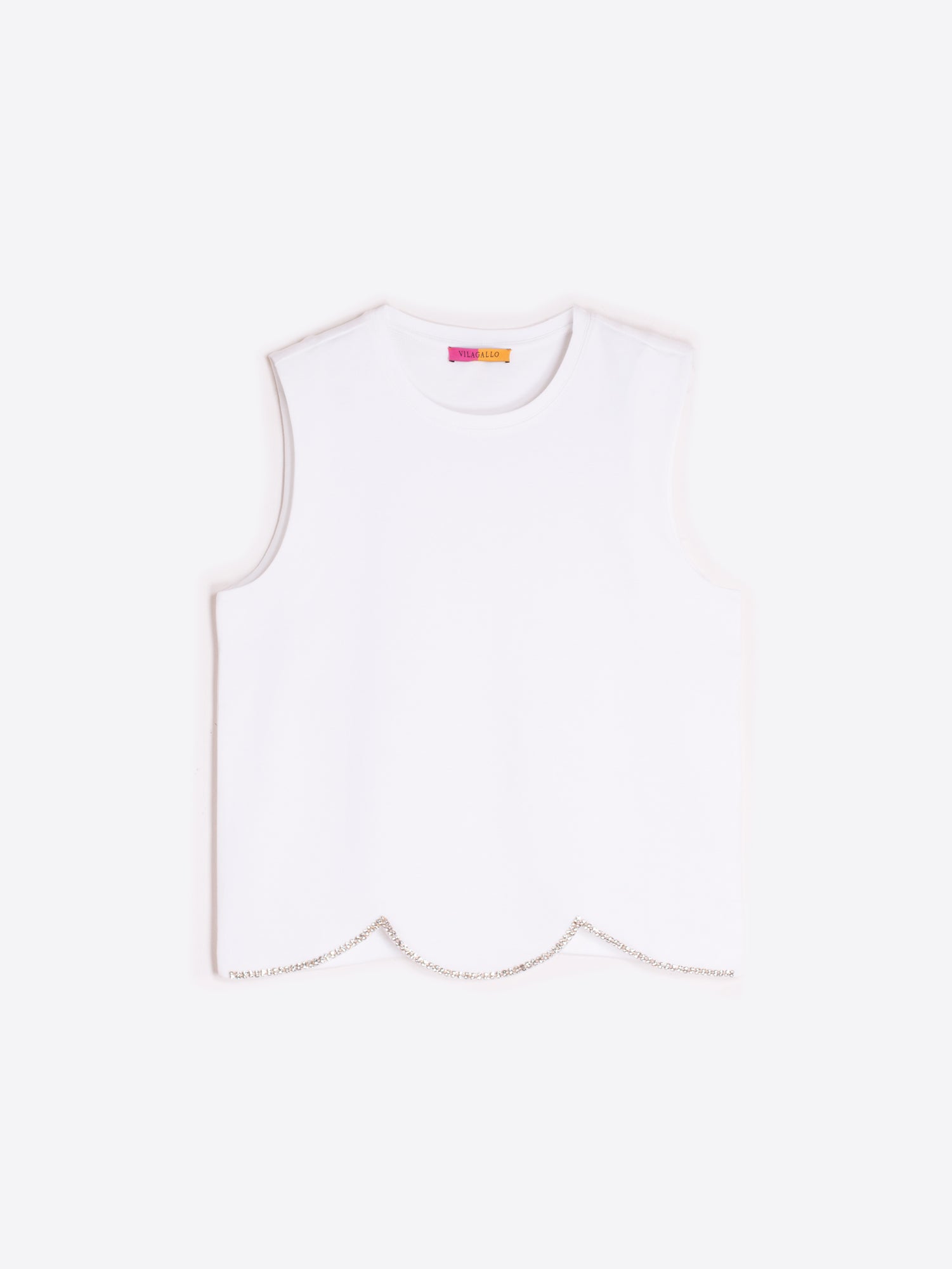 TOP BLANCO SIN MANGAS BAJO ONDULADO