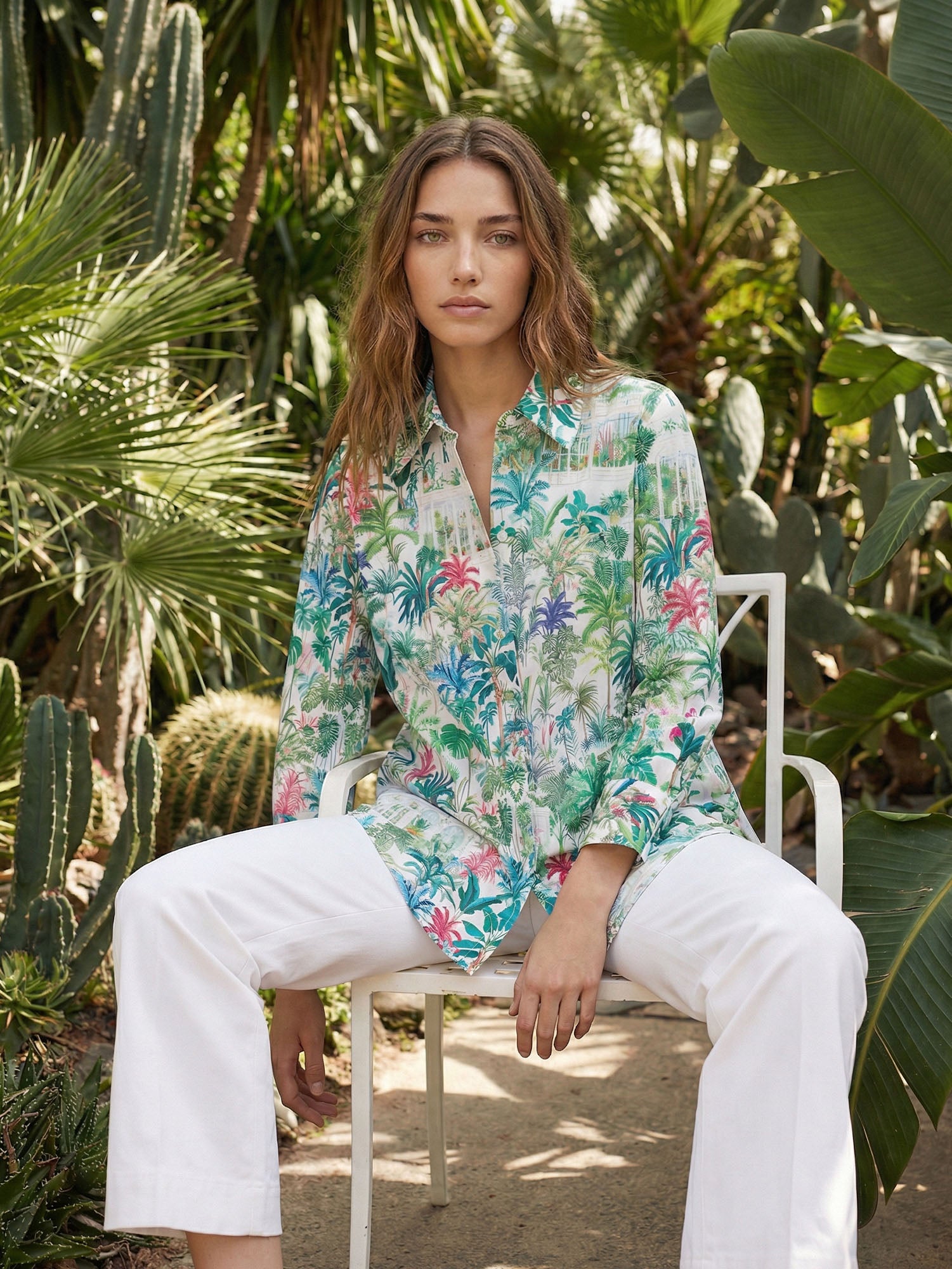 CAMISA ESTAMPADO JARDÍN TROPICAL