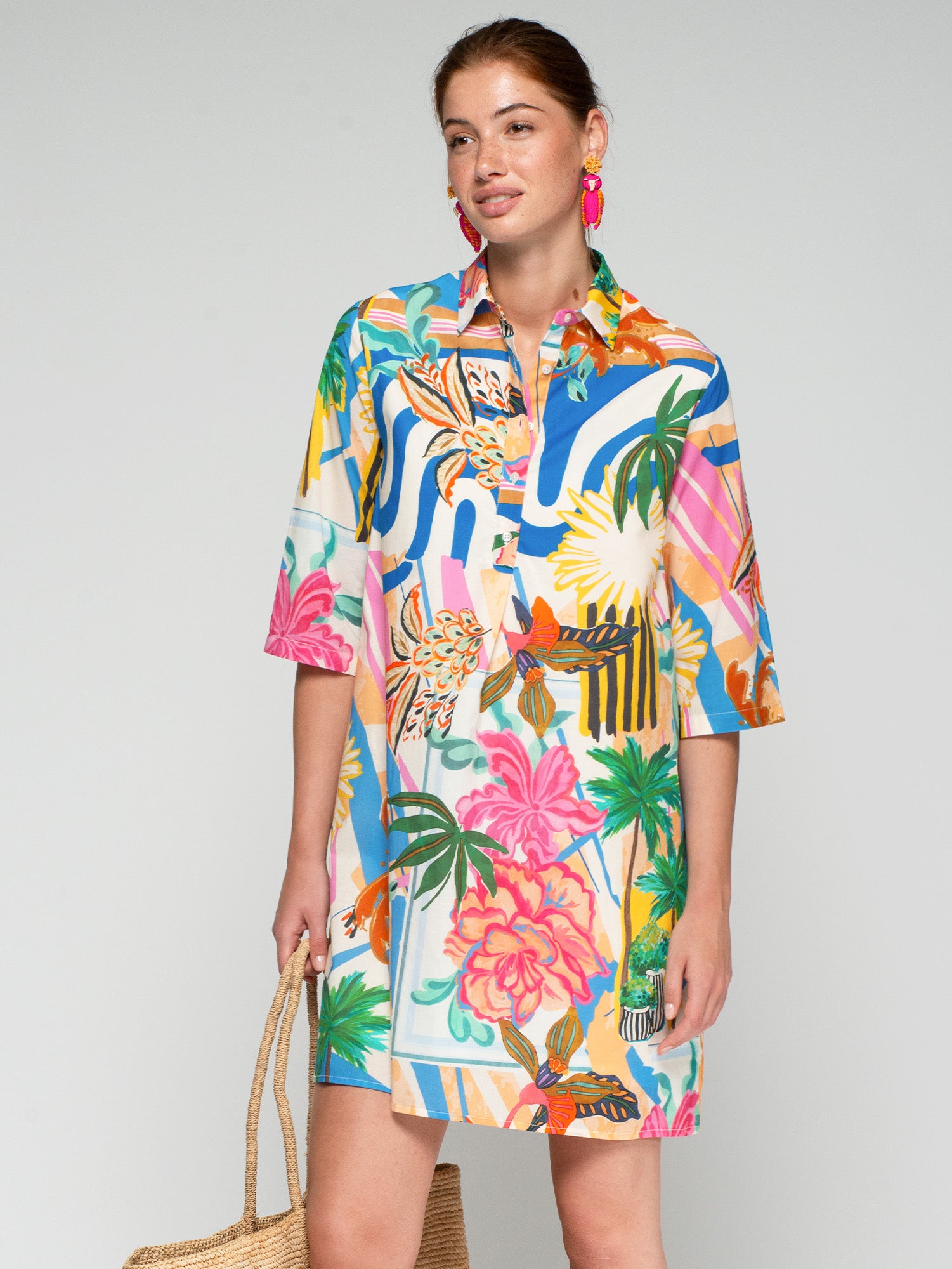 VESTIDO CAMISERO ESTAMPADO MULTICOLOR