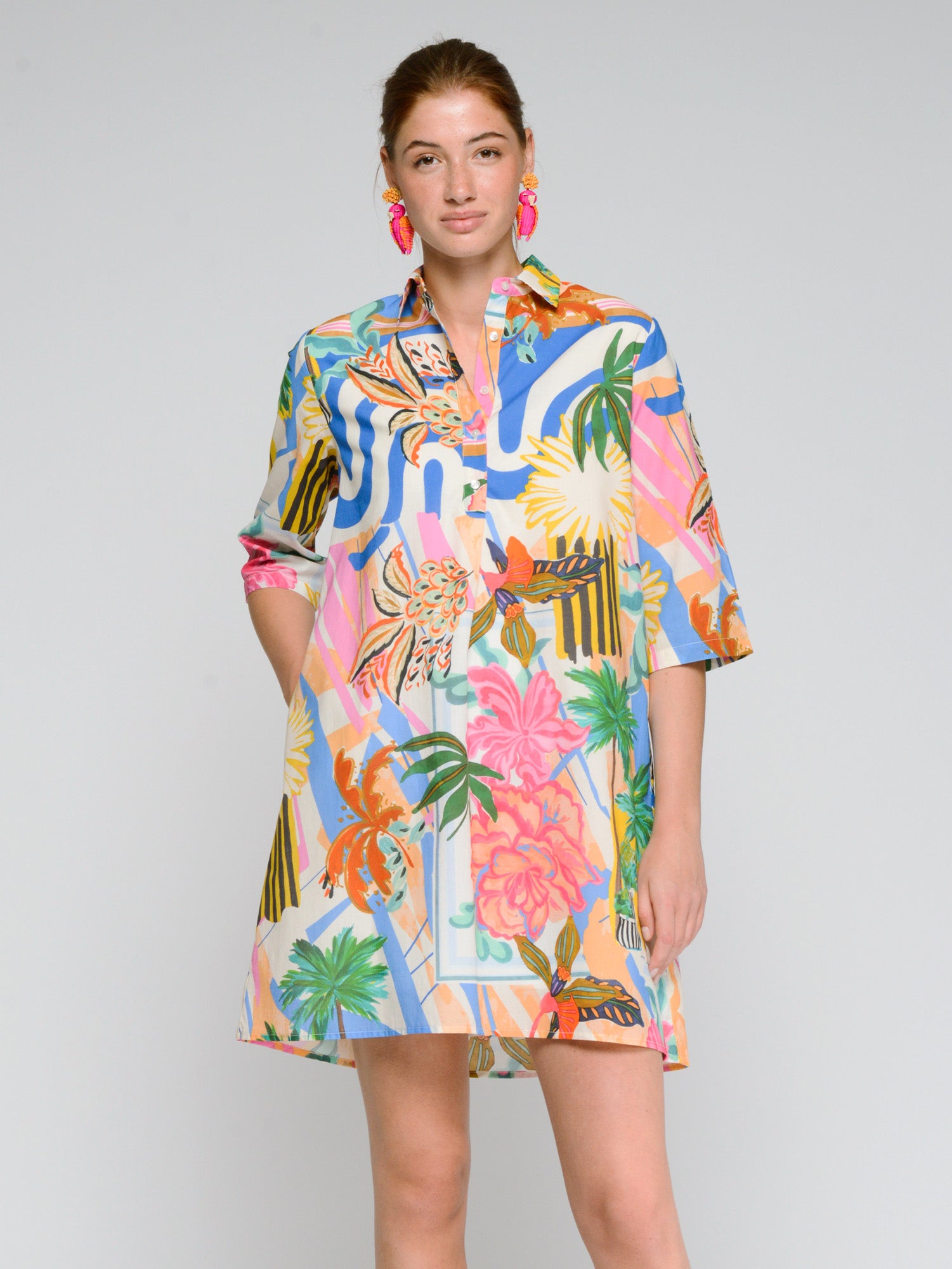 VESTIDO CAMISERO ESTAMPADO MULTICOLOR