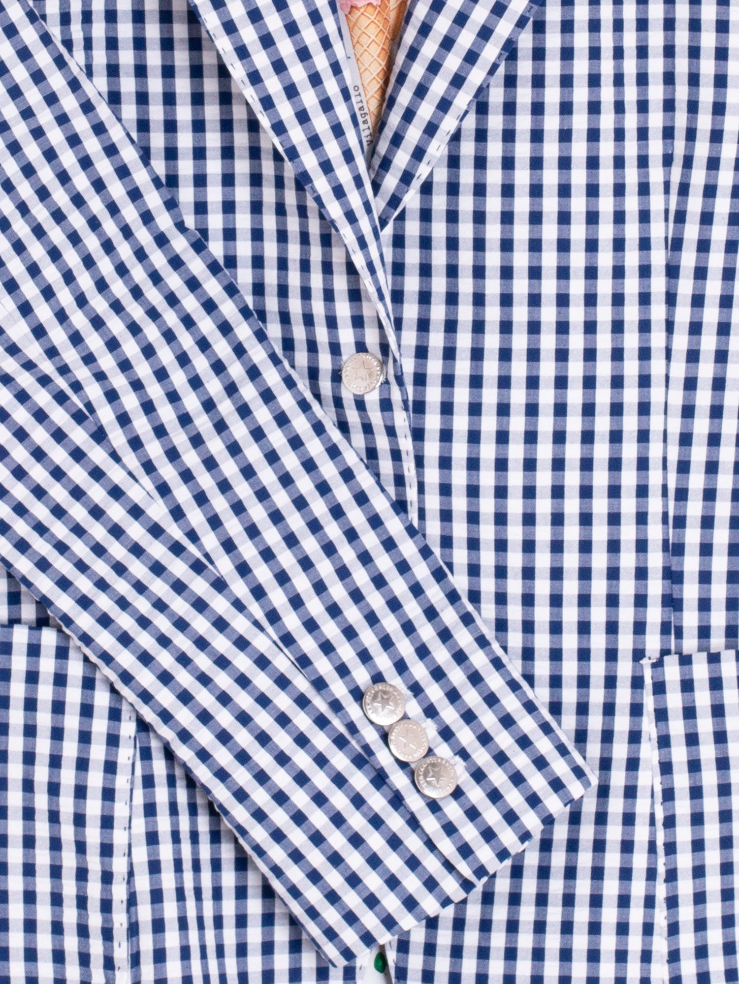 CHAQUETA VICHY AZUL Y BLANCO