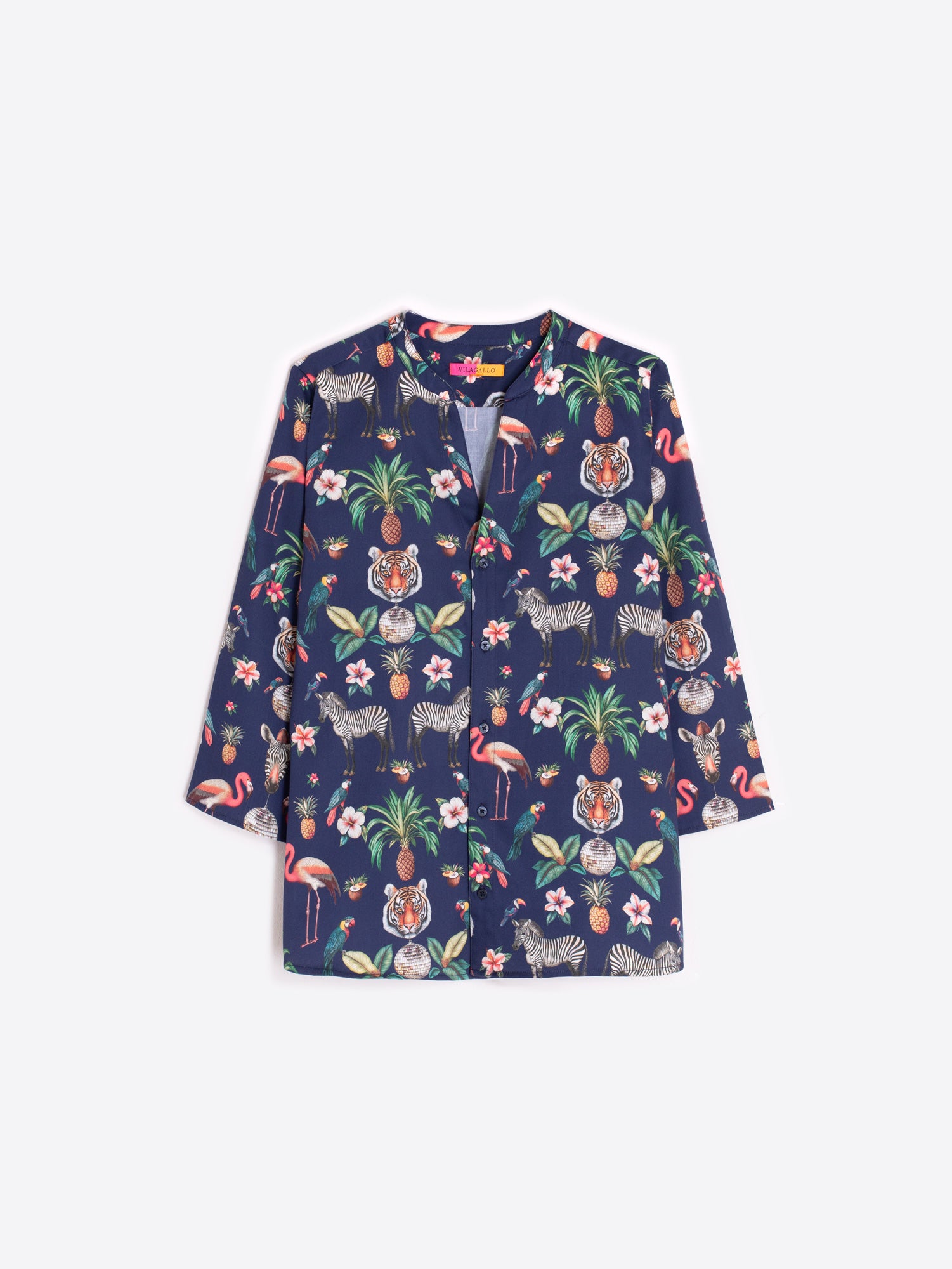 CAMISA ESTAMPADO SELVA FONDO MARINO