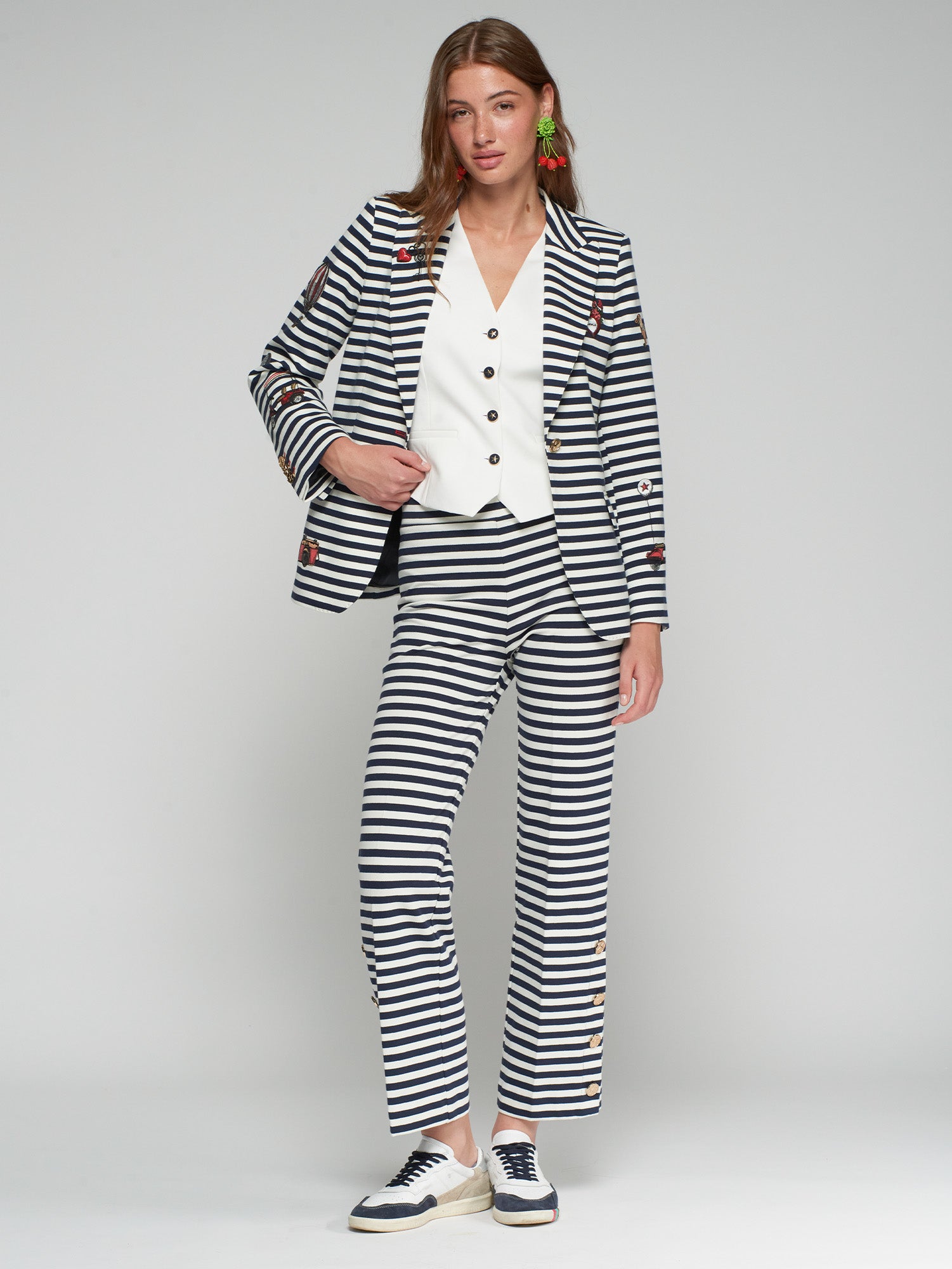 PANTALÓN MARINERO DE RAYAS BOTONES DORADOS