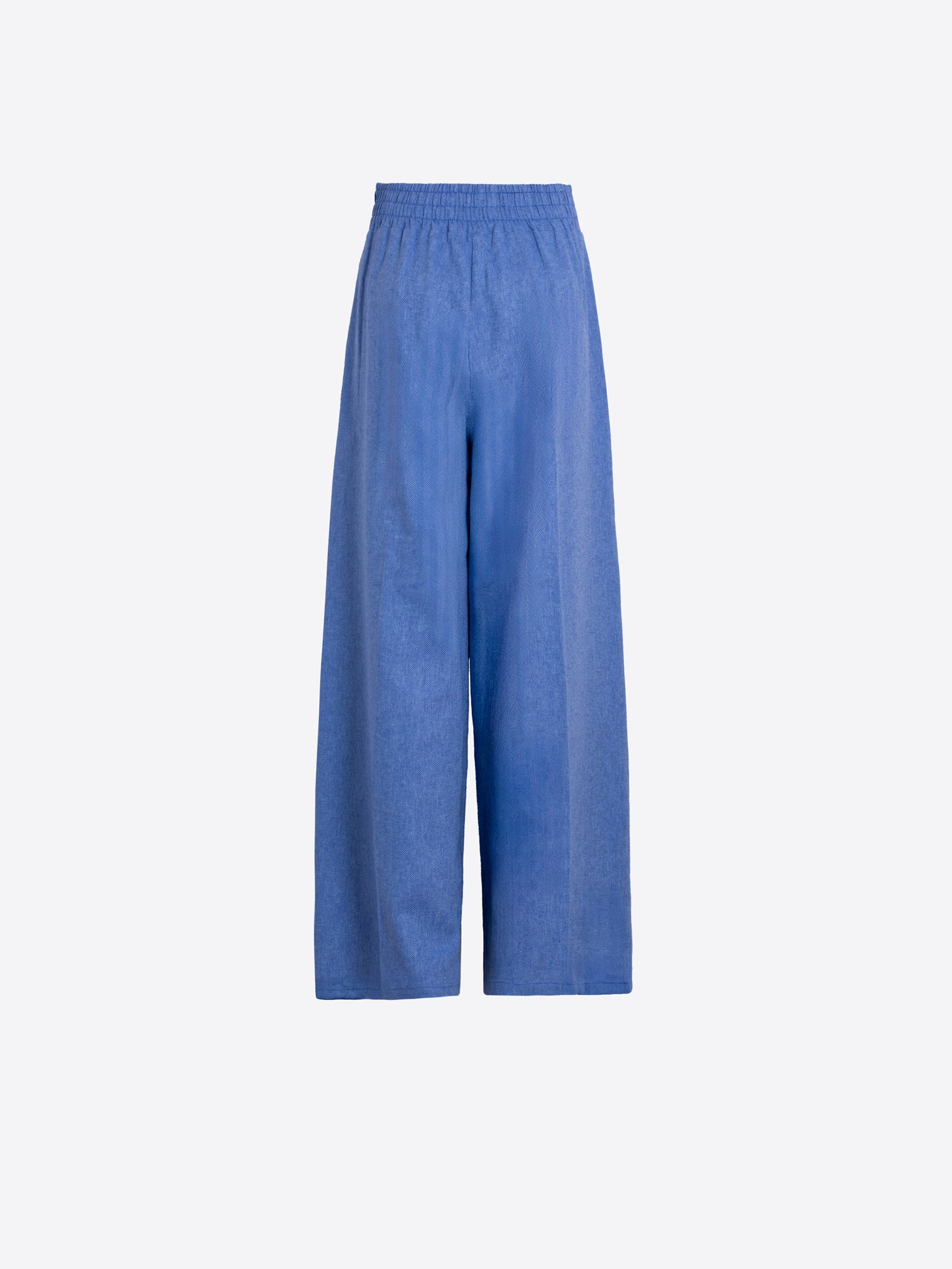 LIGHT BLUE HERRINGBONE PLEATED TROUSERS