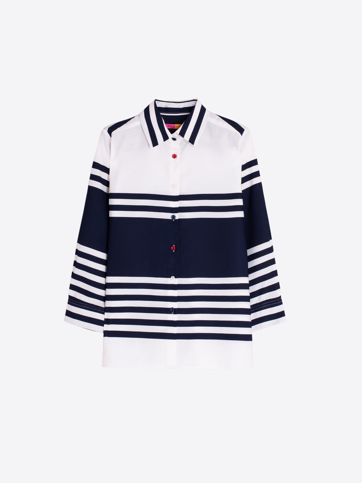 CAMISA MARINERA RAYAS MARINO Y BLANCO