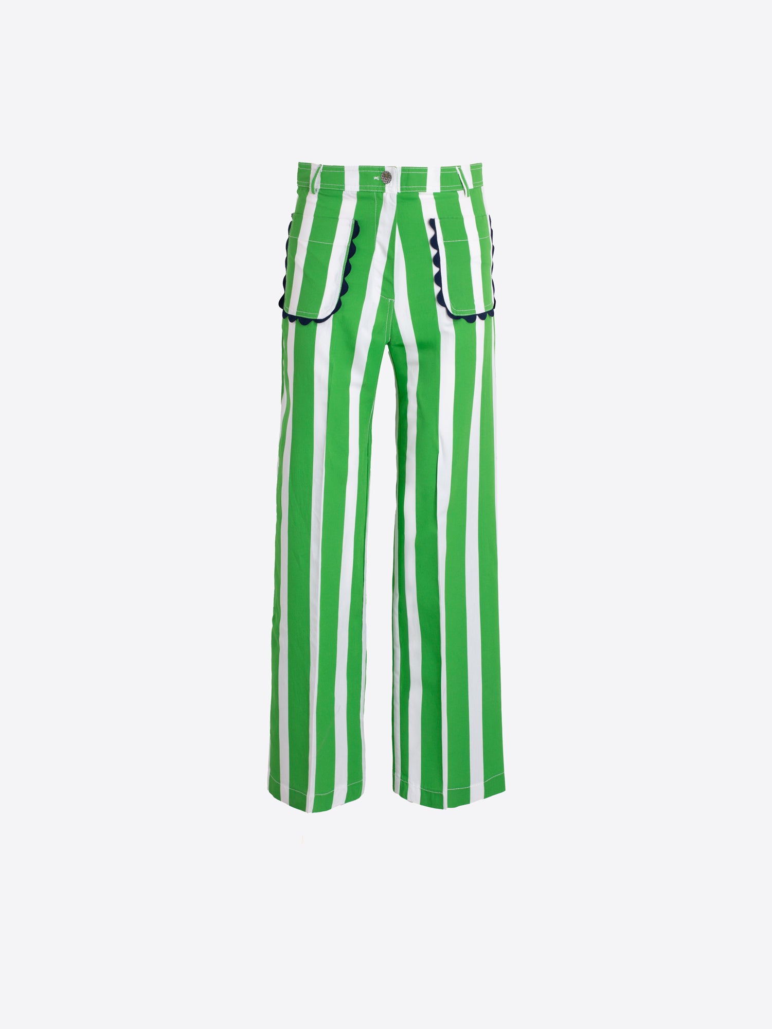 PANTALÓN MARINERO A RAYAS VERDES BOLSILLOS DECORADOS