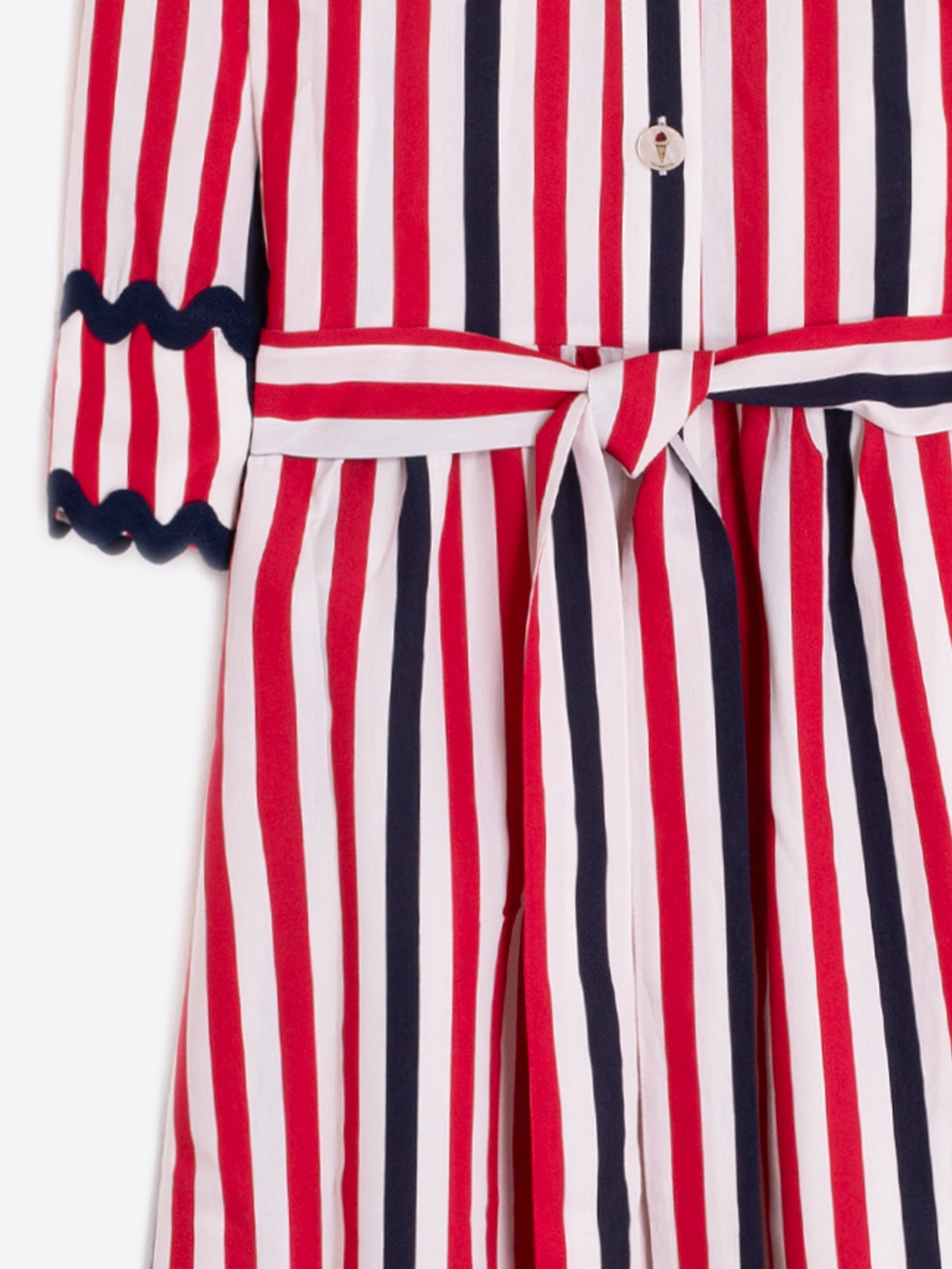 NAVY RED STRIPED DRESS ONDULINE