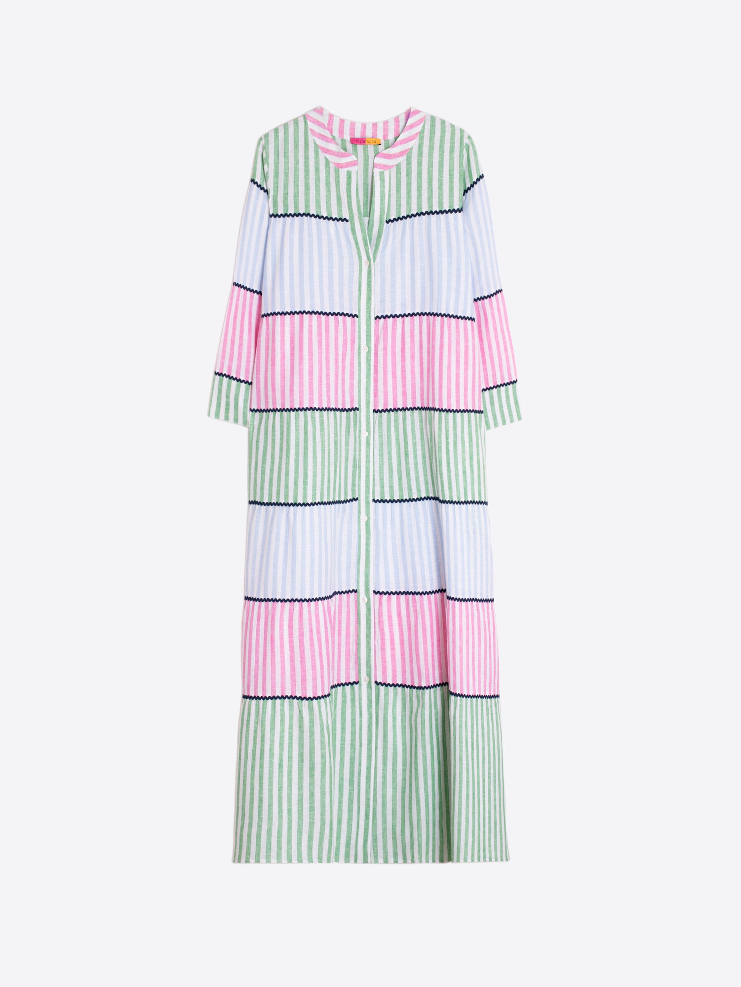 MULTICOLORED STRIPED LONG DRESS