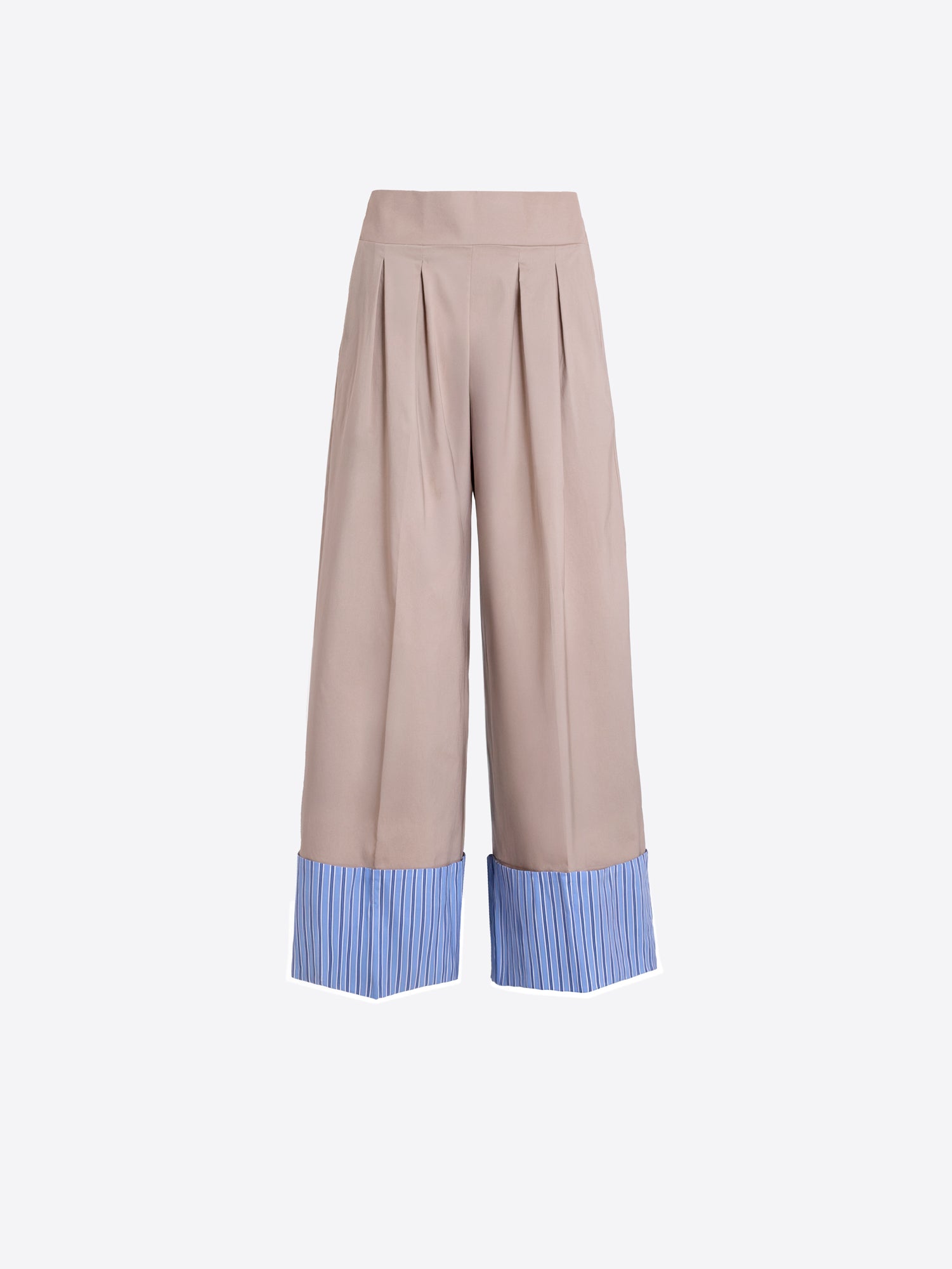 PANTALÓN BEIGE PUÑO RAYAS